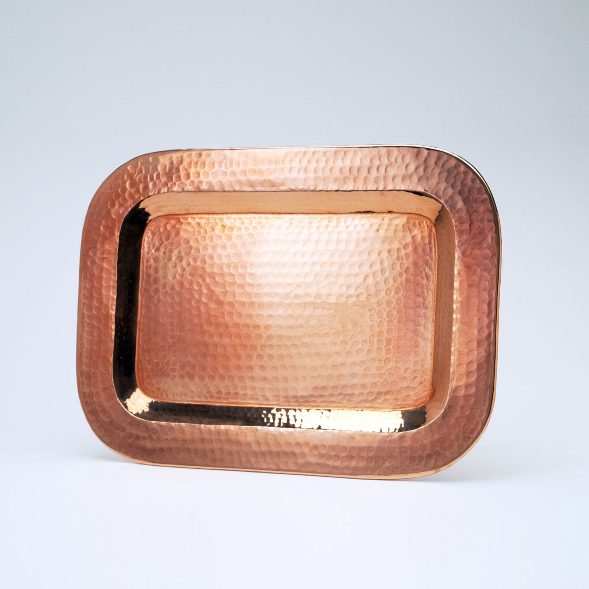 Sertodo Thessaly rectangle copper platter on a light background