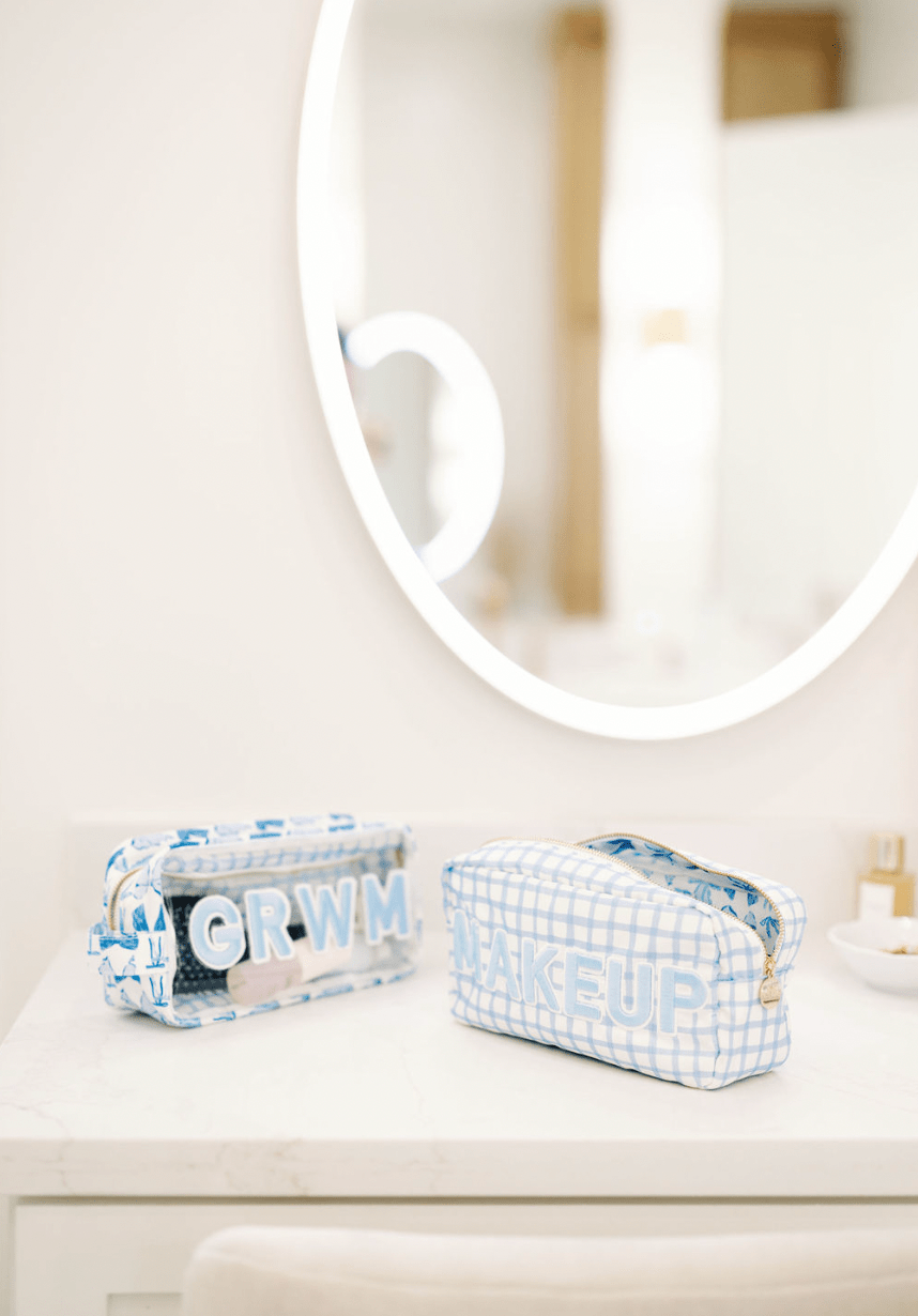 KenzKustomz Makeup - Blue Trellis Nylon Large Bag