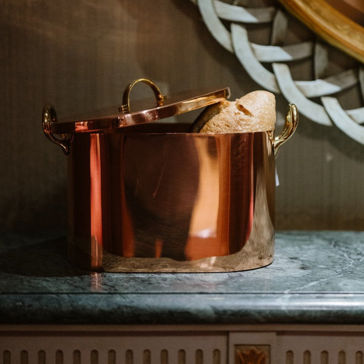 Copper Bread Box with Brass Handles