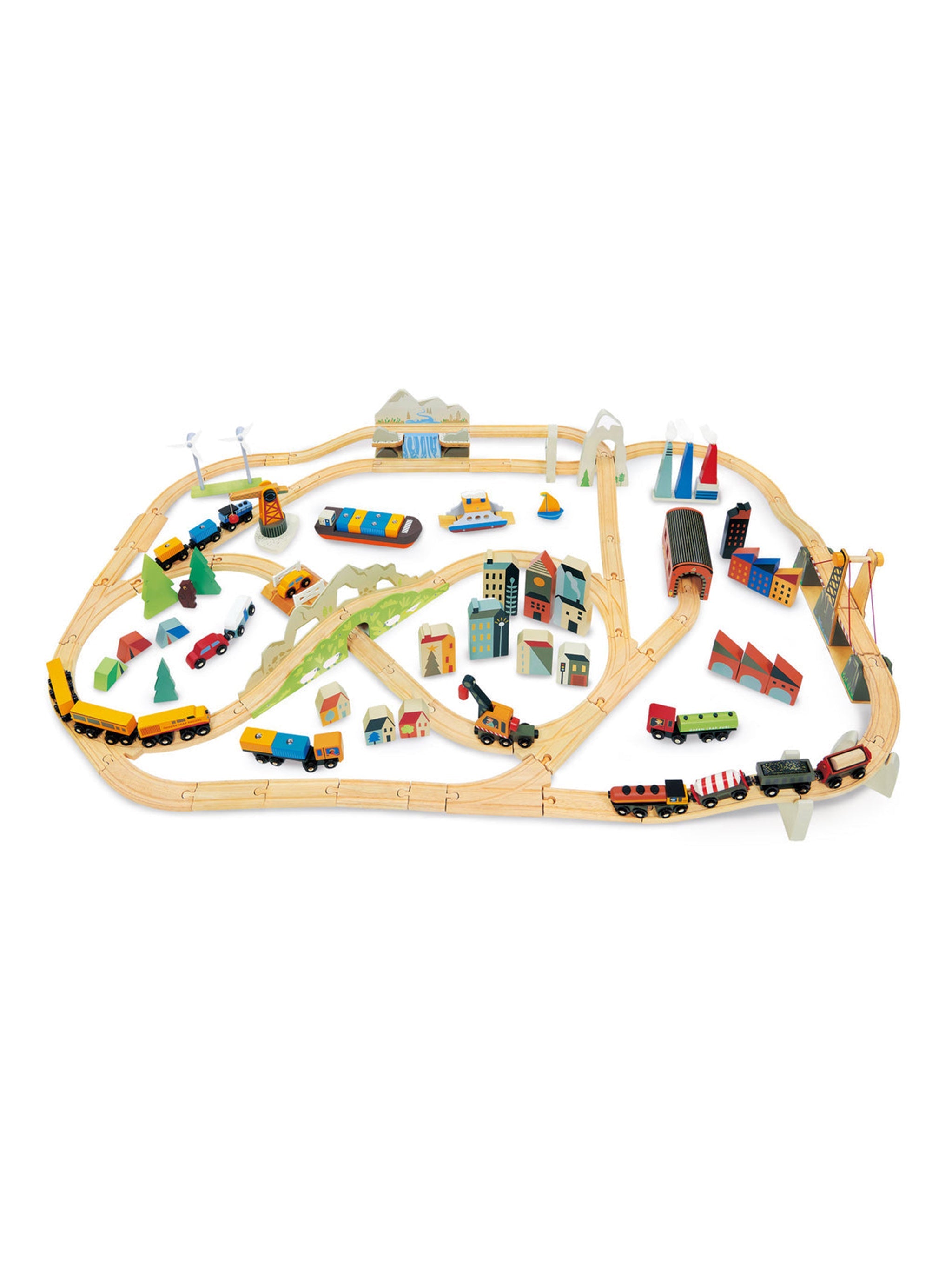 Tender Leaf Toys - Eisenbahnset „Mountain View“