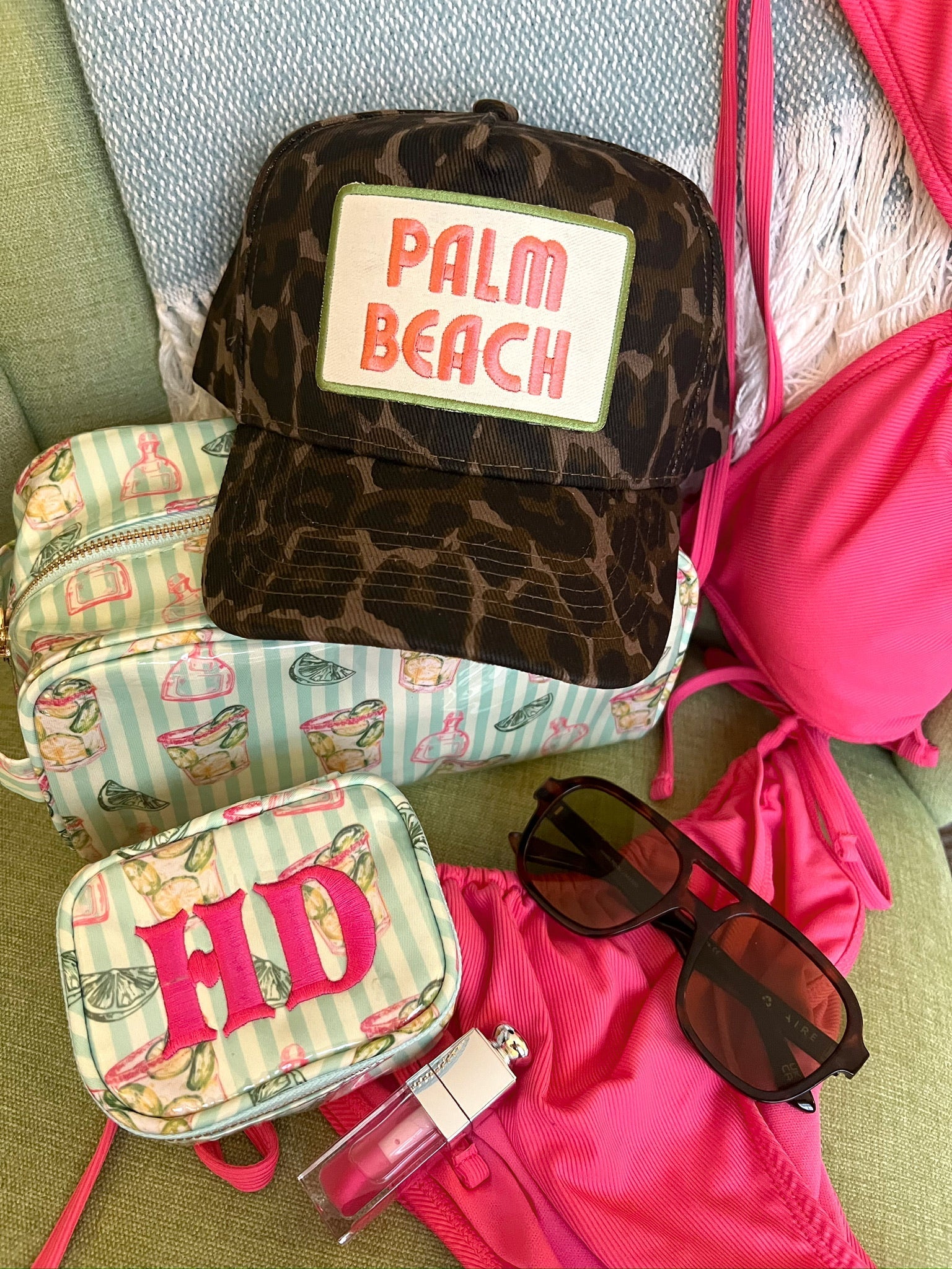 KenzKustomz Palm Beach - Leopard Vintage Trucker Hat