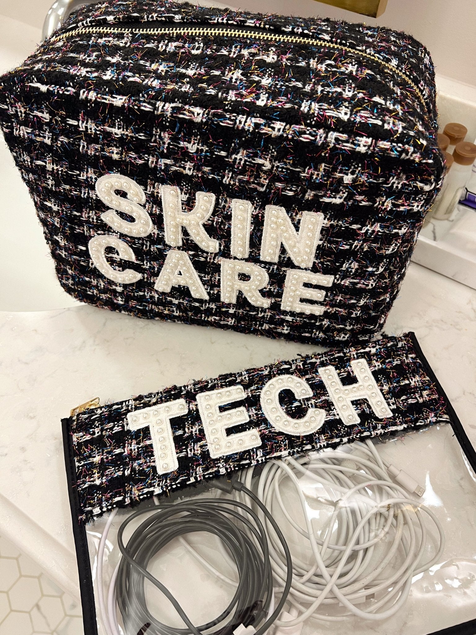KenzKustomz Tech Clear Pouch - Black Tweed