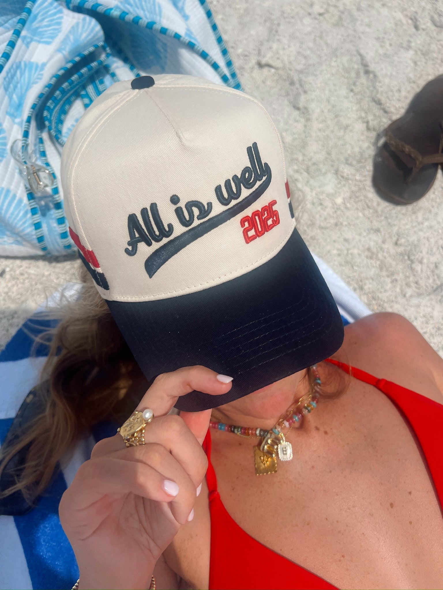 KenzKustomz All is Well - Navy Vintage Trucker Hat