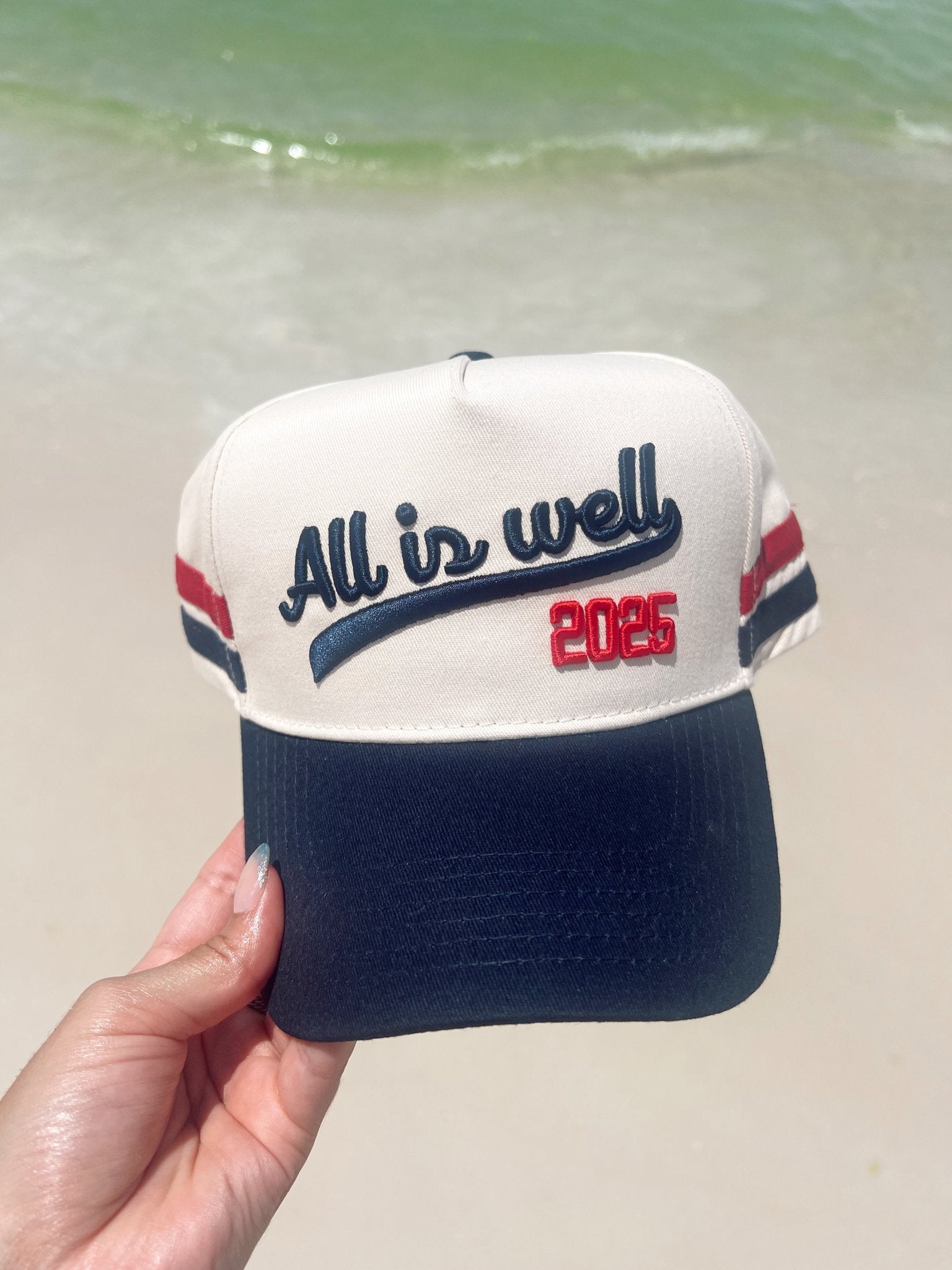KenzKustomz All is Well - Navy Vintage Trucker Hat