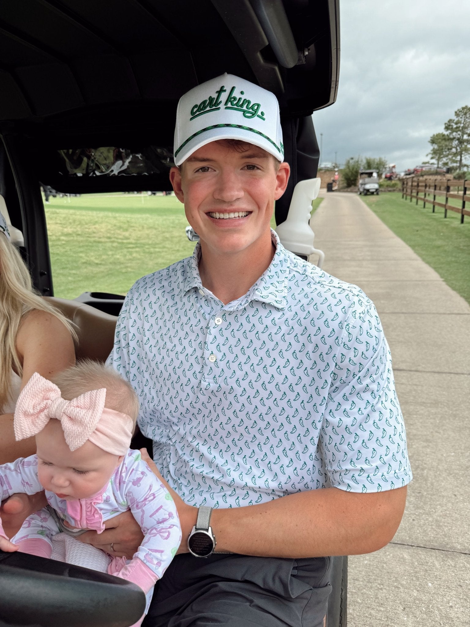 KenzKustomz Couples Golf Hat - White Vintage Trucker Hat