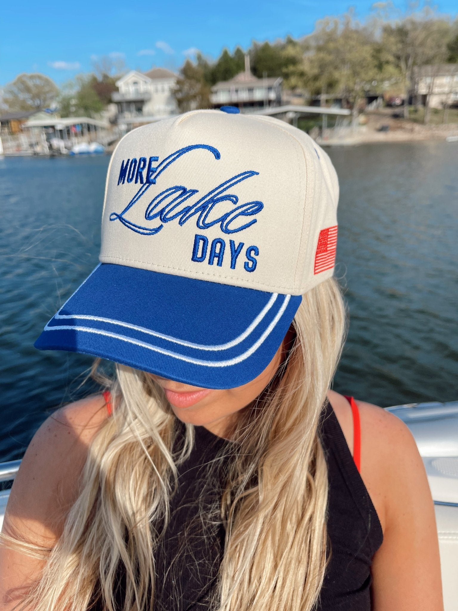 KenzKustomz More Lake Days - Royal Blue Vintage Trucker Hat