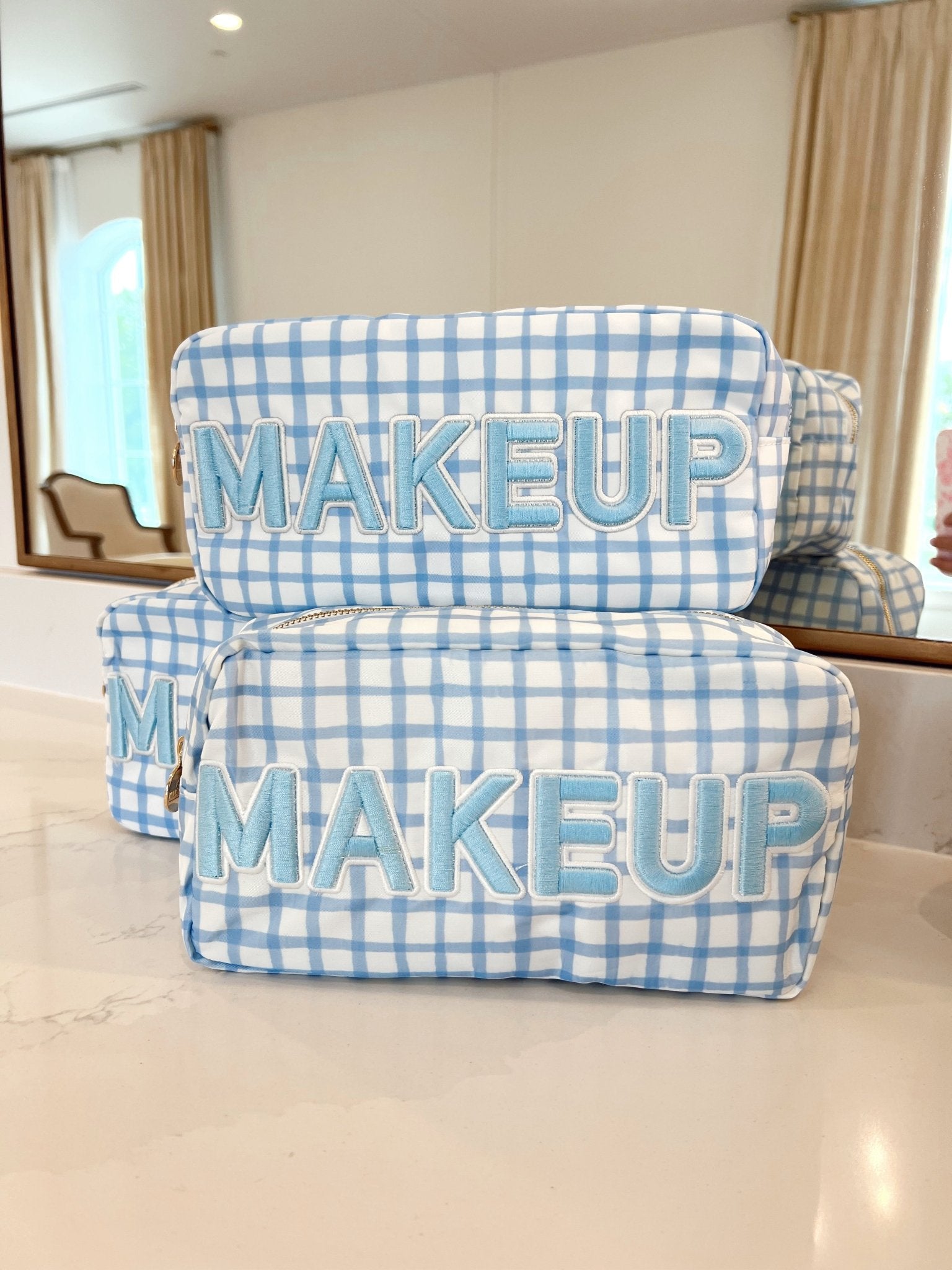 KenzKustomz Makeup - Blue Trellis Nylon Large Bag