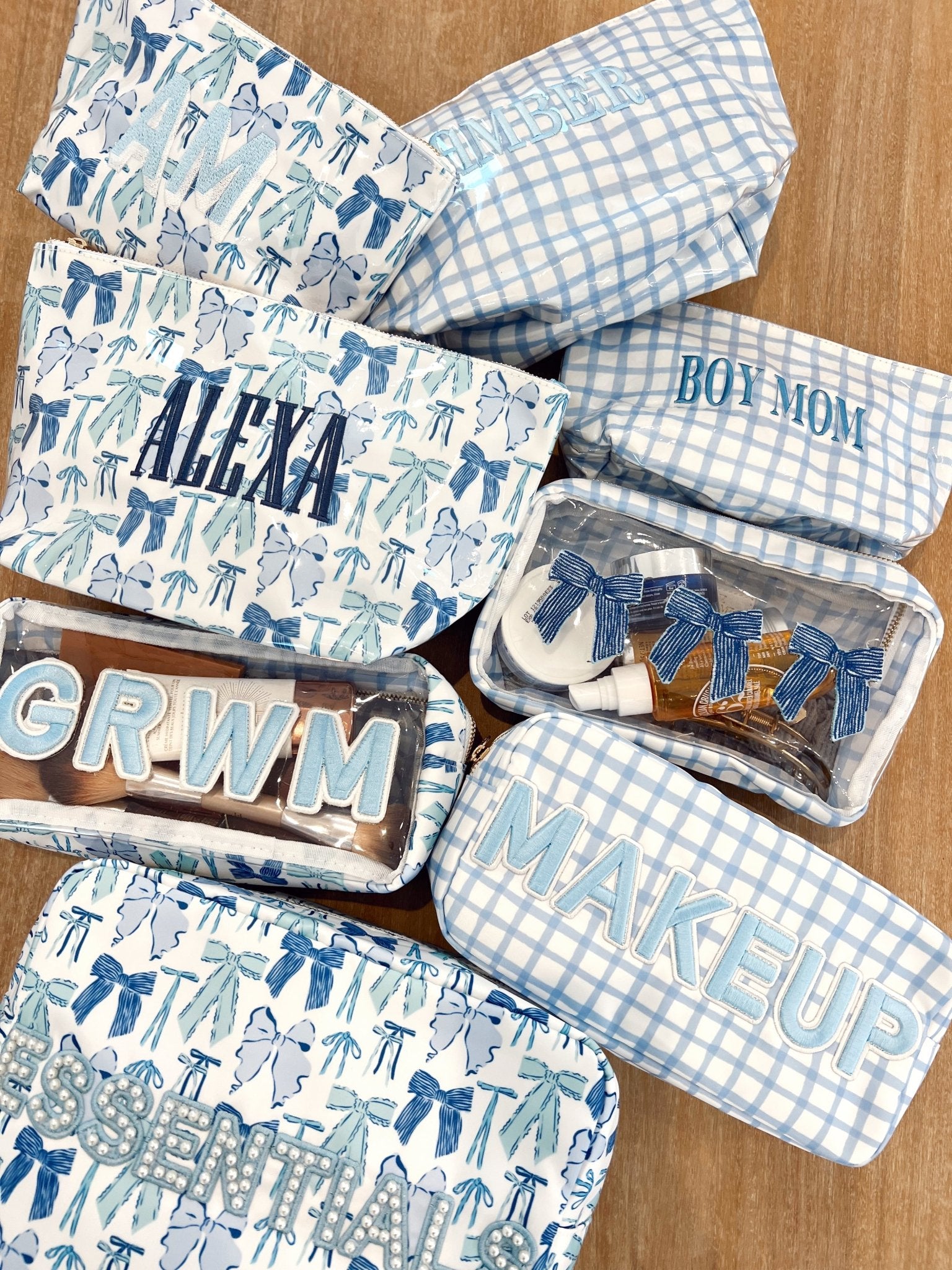 KenzKustomz Makeup - Blue Trellis Nylon Large Bag