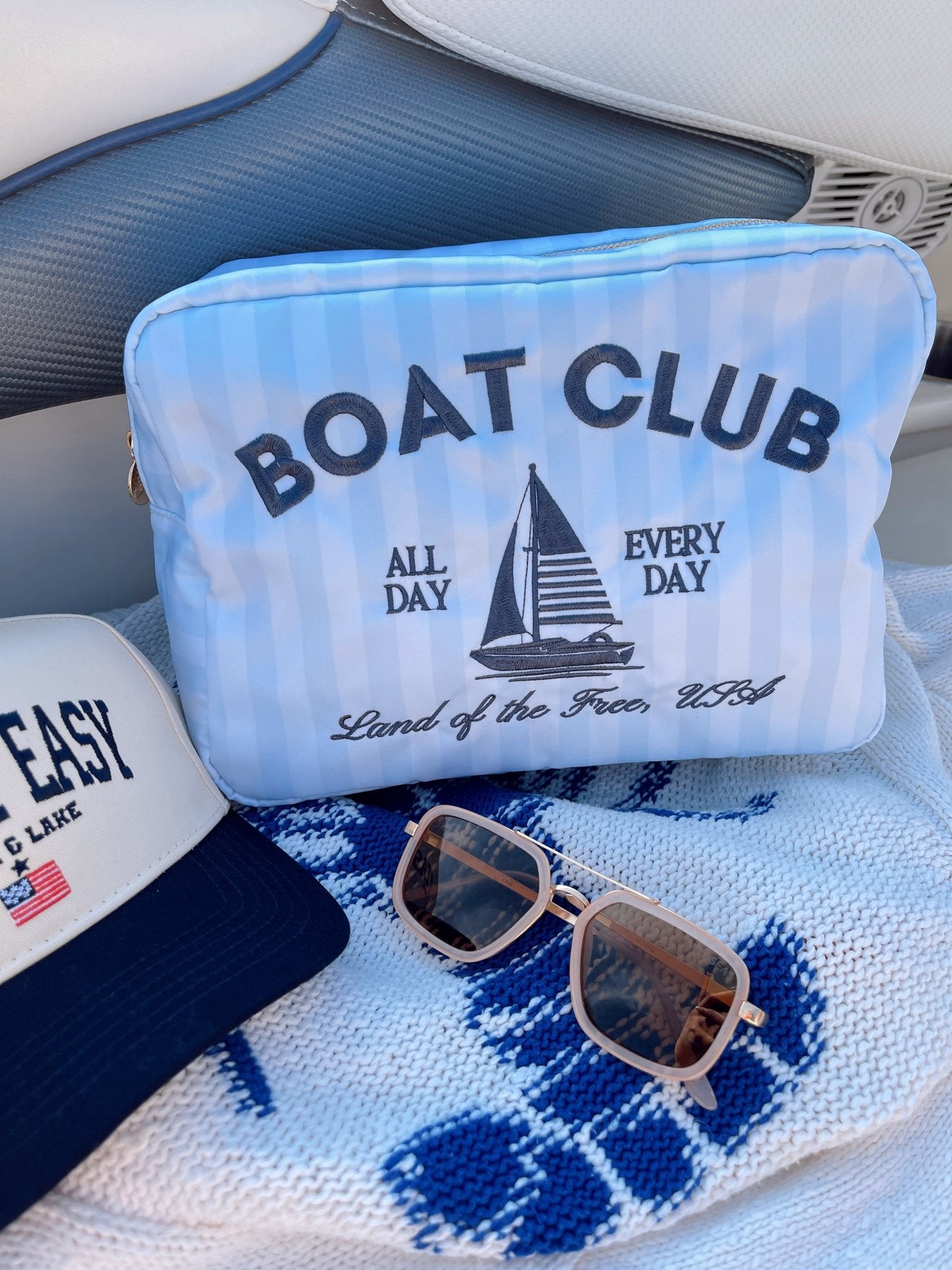 KenzKustomz Boat Club - Blue Stripes XL Bag