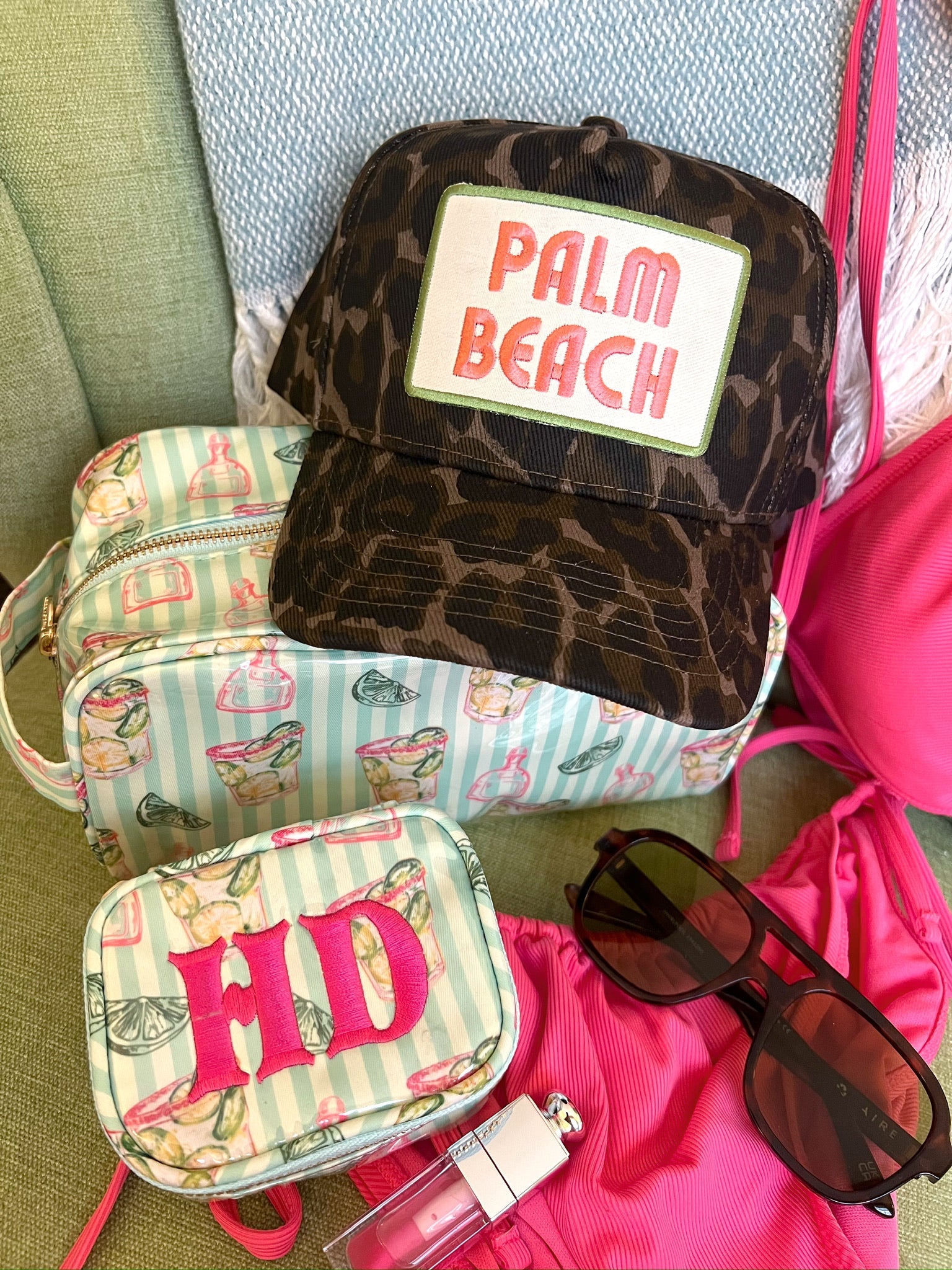 KenzKustomz Palm Beach - Leopard Vintage Trucker Hat