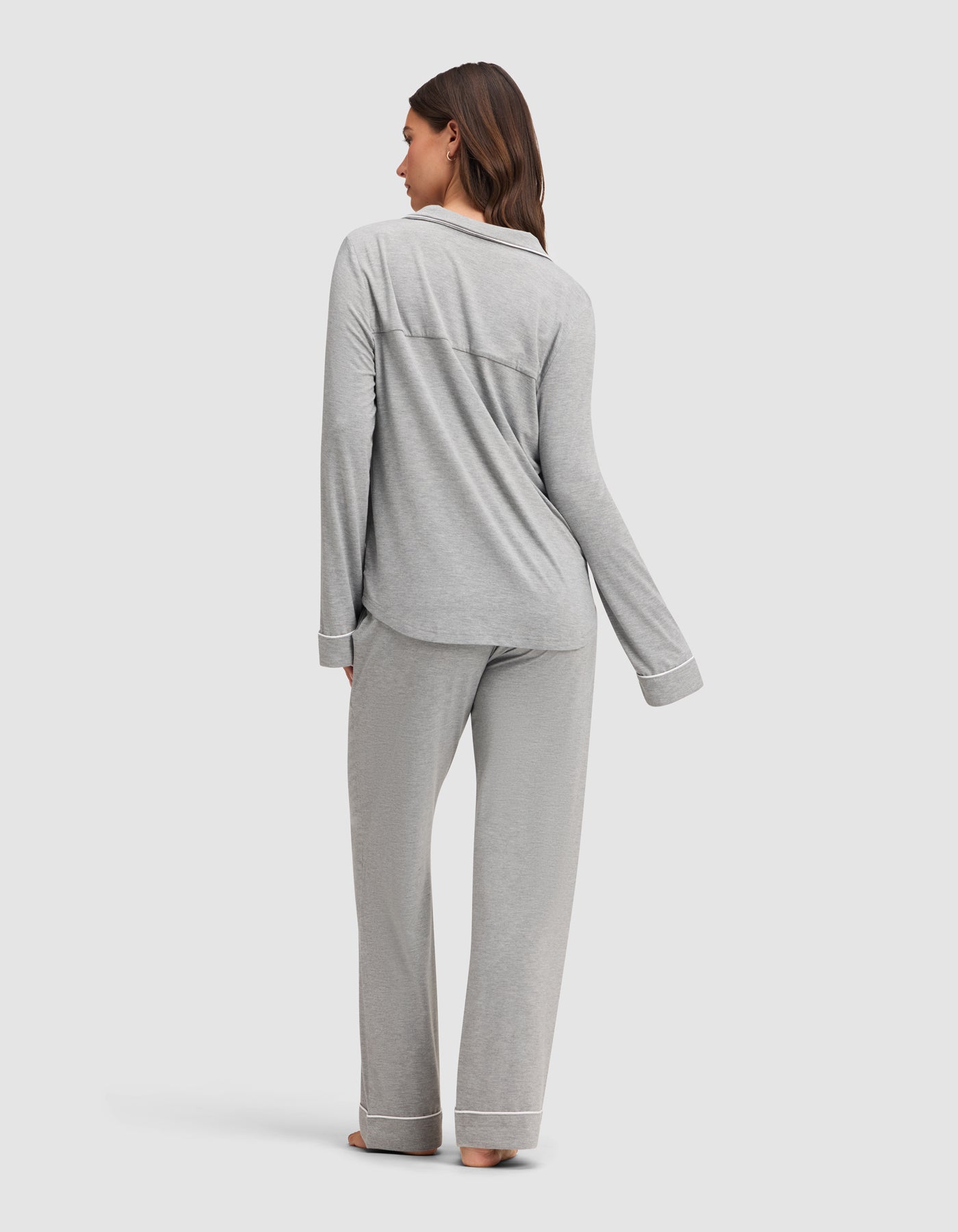 Cozy Earth Women's Bamboo Stretch - Knit Long Sleeve Pajama Set