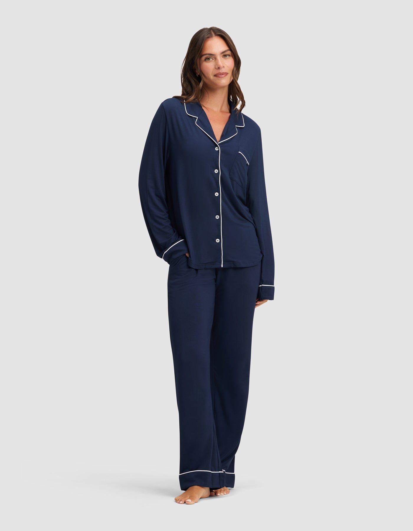 Women's Bamboo Stretch-Knit Long Sleeve Pajama Set