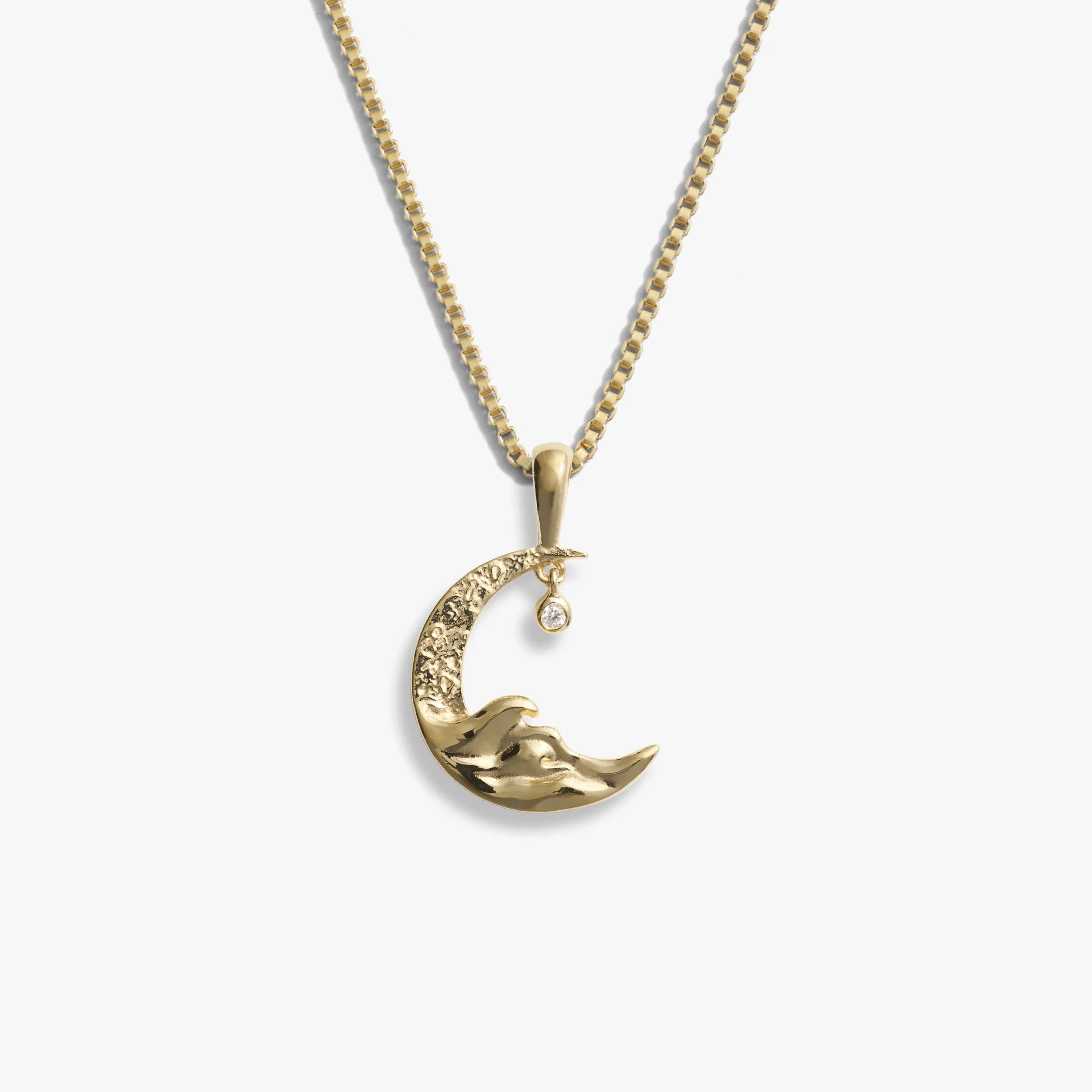 Diamond Moon Wave Necklace