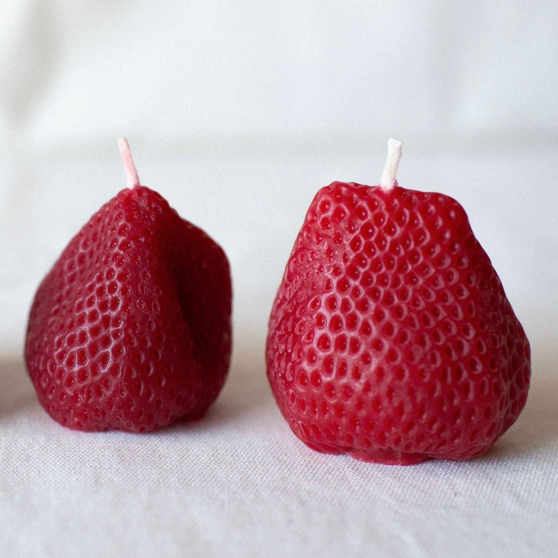 Happy Organics Big Strawberry Beeswax Candle Pair