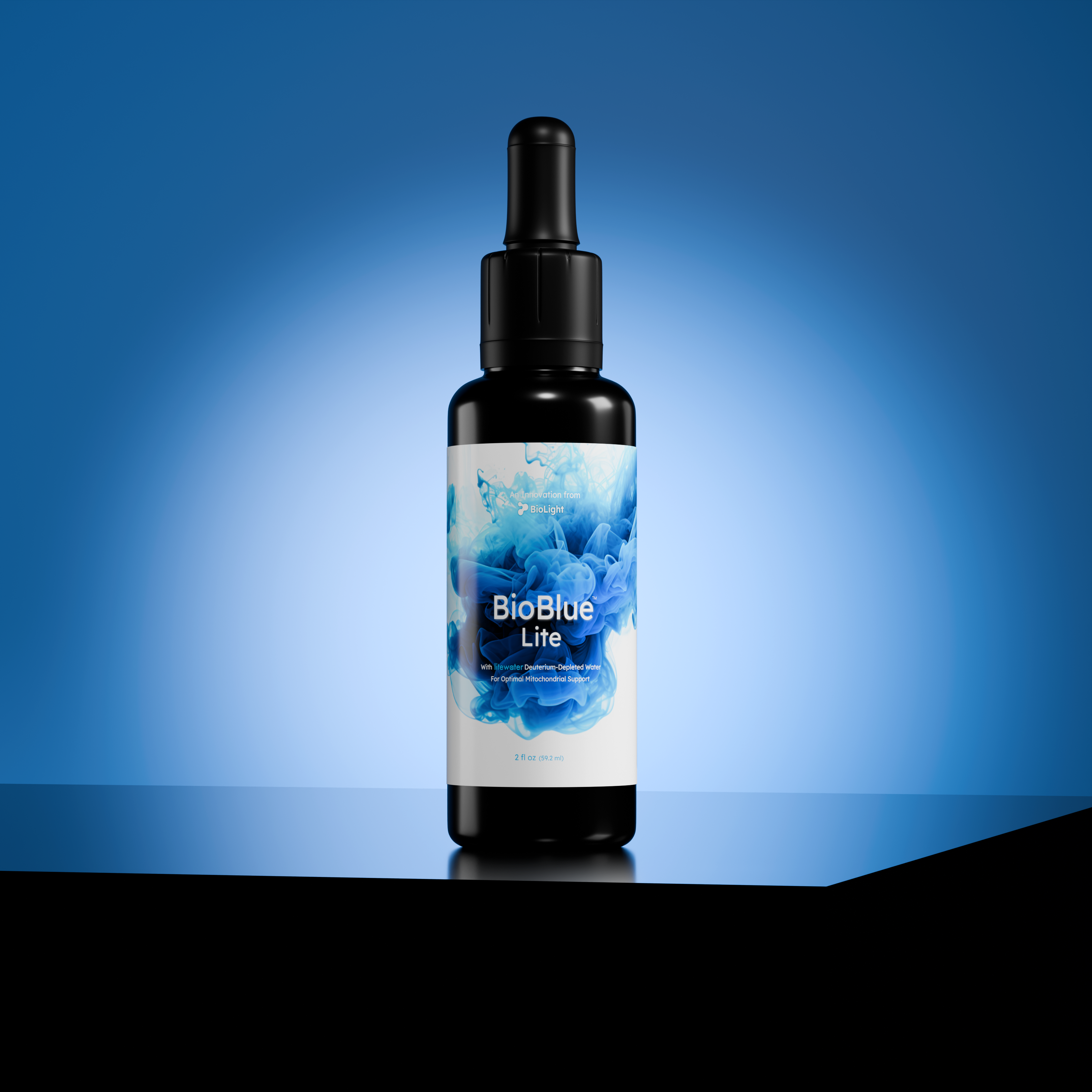 BioBlue Lite: Methylene Blue Supplement w/ Litewater (Deuterium-Depleted Water) - Support Brain Health & Mitochondrial Function | Red Light Therapy Synergist | 1% Solution, USP Grade