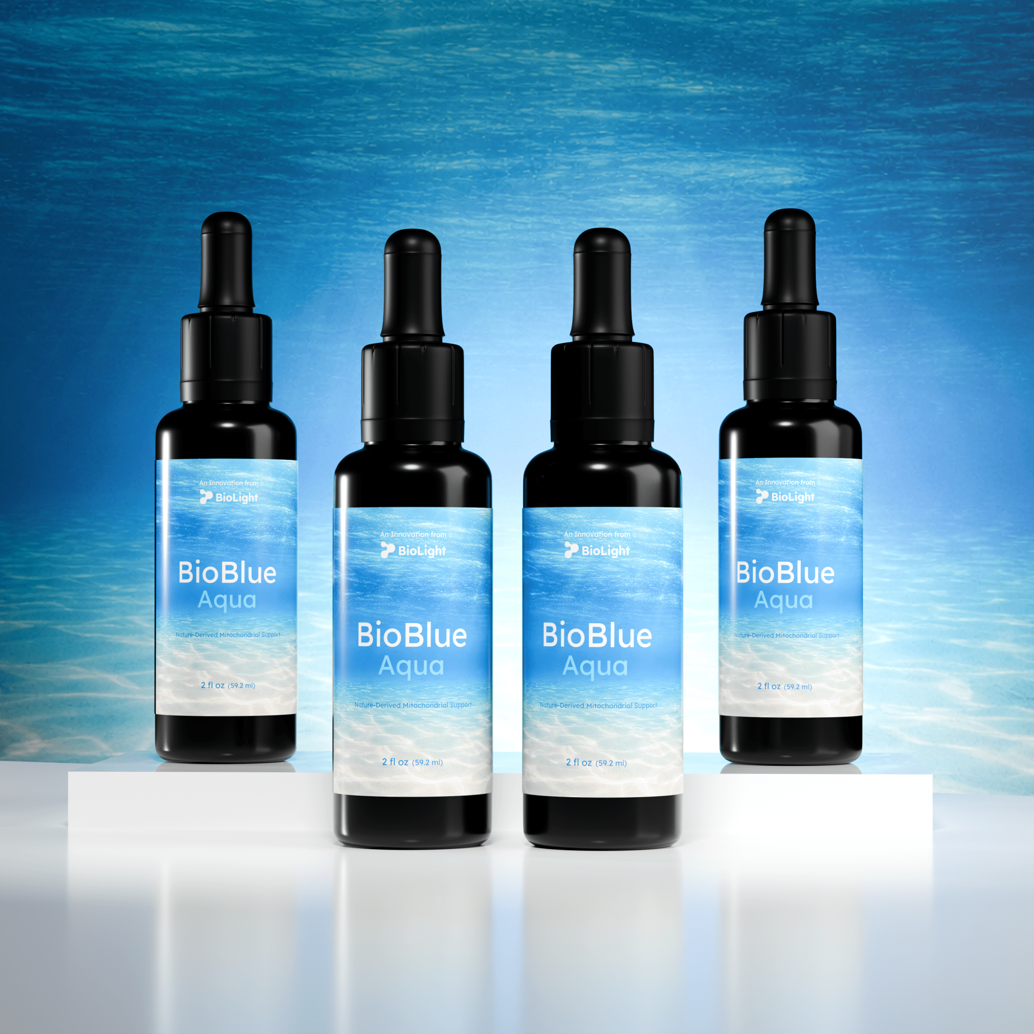 BioLight BioBlue Aqua | Nature - Derived Mitochondrial + Energy Support | Organic Blue Spirulina