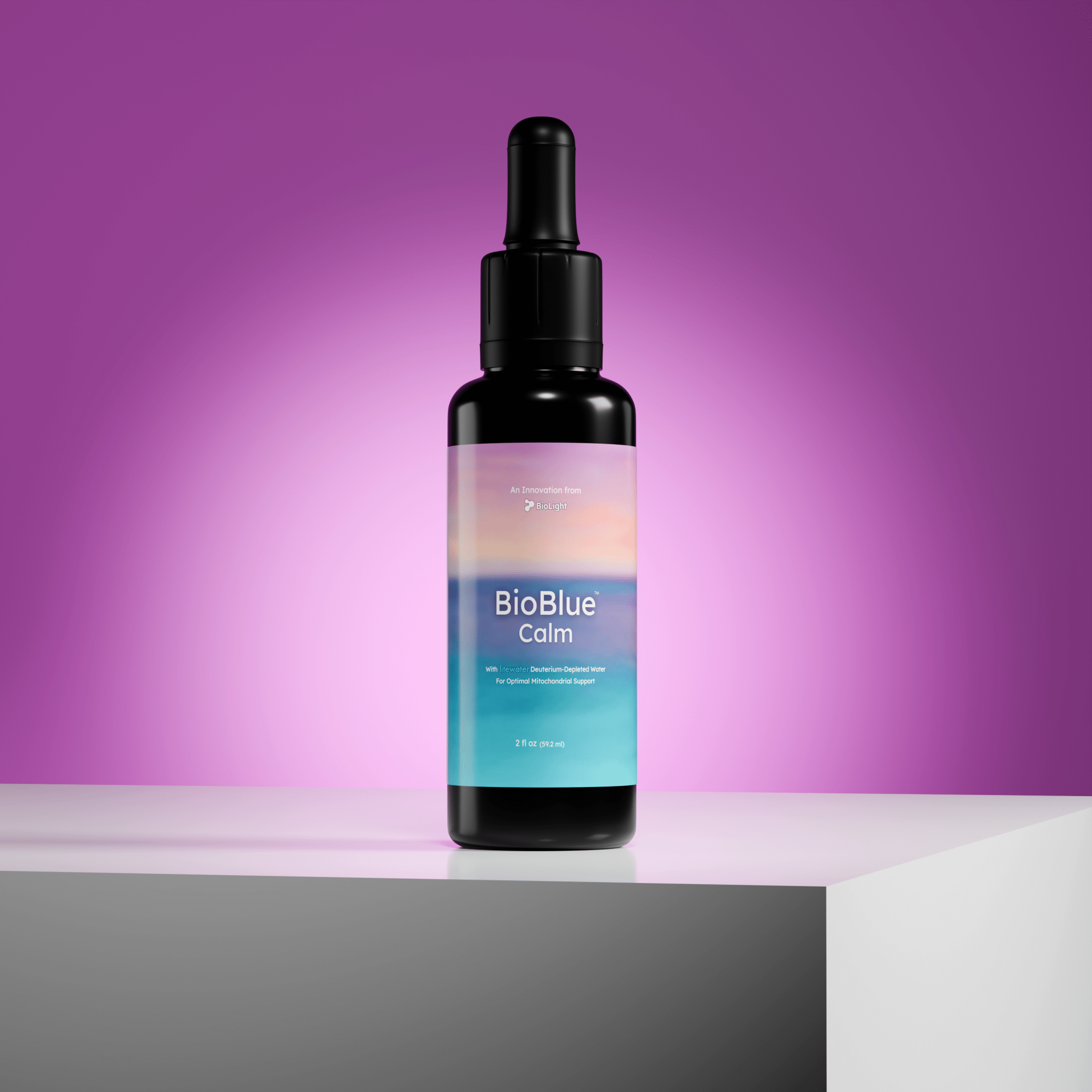 BioLight BioBlue Calm: Methylene Blue for Relaxation & Sleep w/ Litewater Deuterium - Depleted Water | Calming Herbal & Mineral Blend | 1% Solution, USP Grade