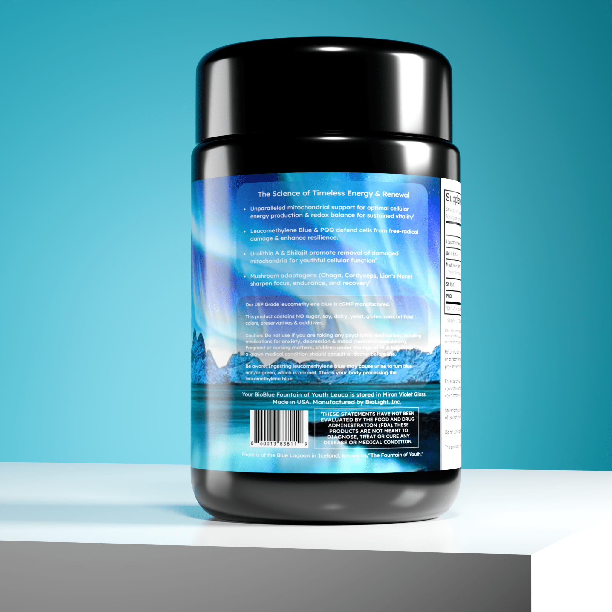 BioLight BioBlue Fountain of Youth Leuco Supplement | Advanced Mitochondrial Support & Energy Boosting Formula