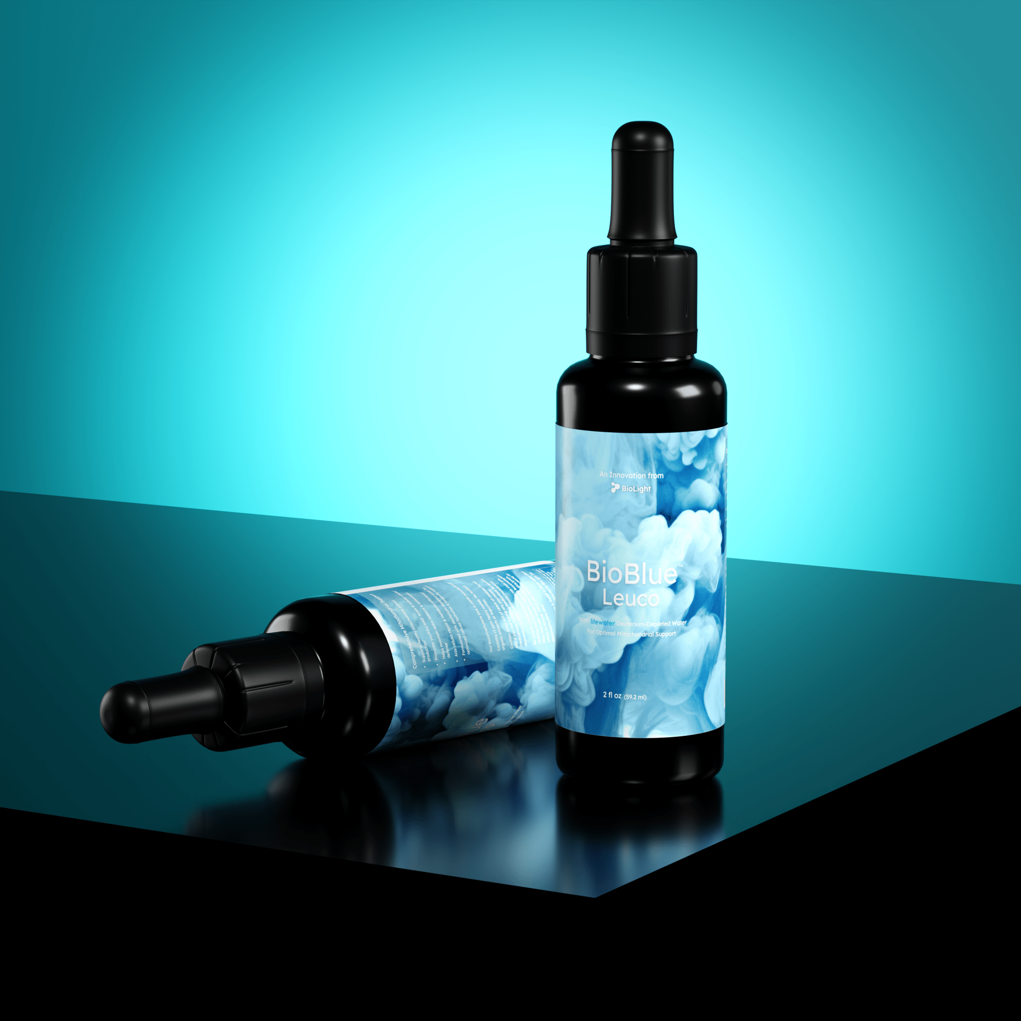 BioLight BioBlue Leuco: Rapidly - Absorbed Leucomethylene Blue w/ Litewater Deuterium - Depleted Water | Enhanced Brain & Mitochondrial Support | 1% Solution, USP Grade