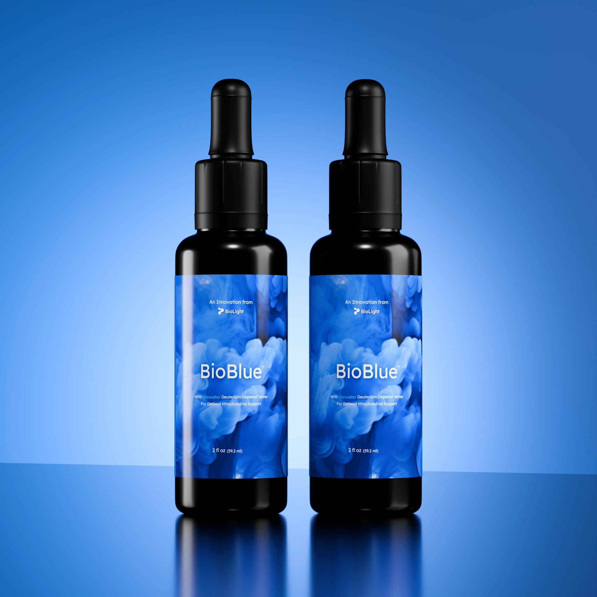 BioLight BioBlue: Methylene Blue Supplement - Crafted w/ Litewater Deuterium - Depleted Water | Supports Brain Health & Mitochondrial Function | Red Light Therapy Synergist | 1% Solution, USP Grade
