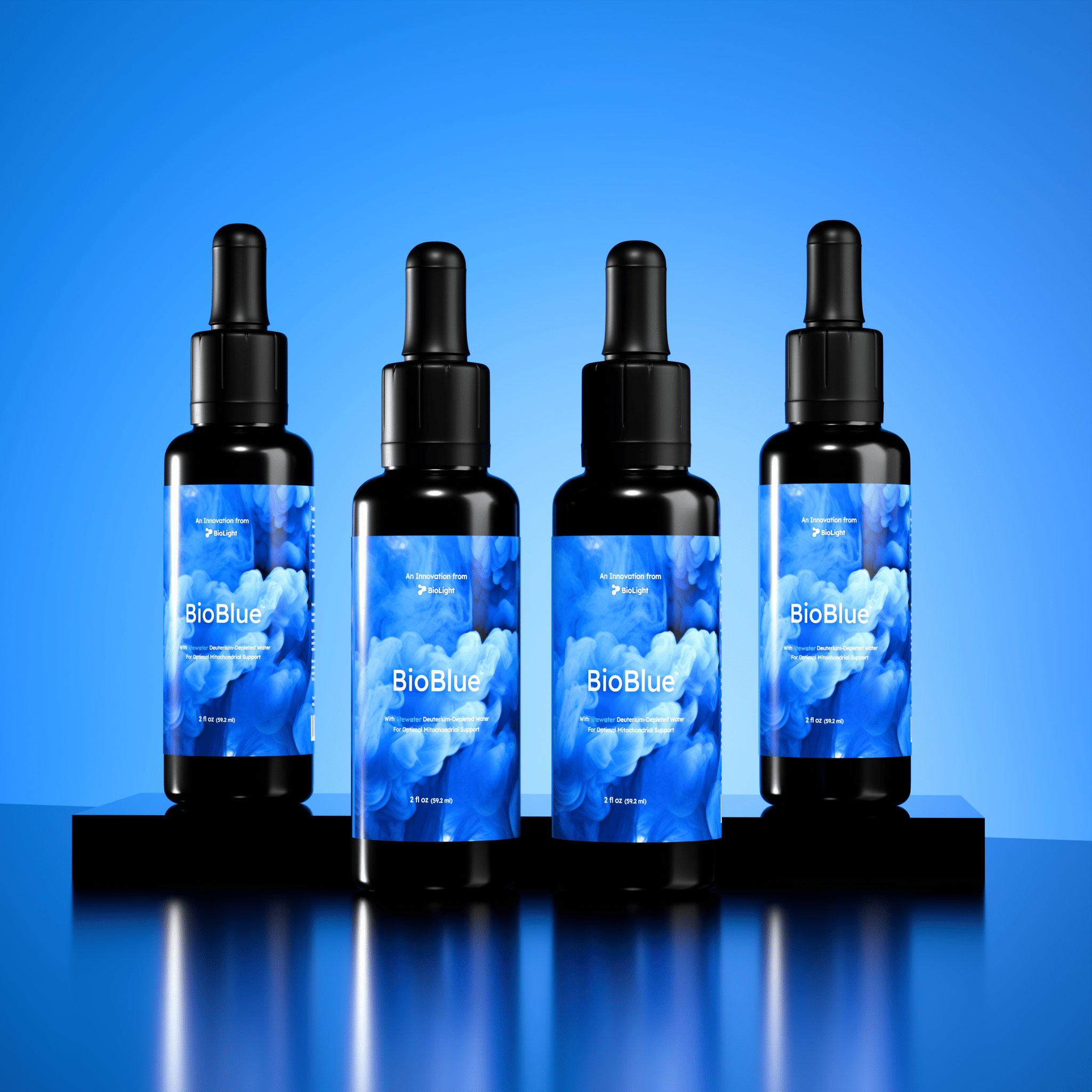 BioLight BioBlue: Methylene Blue Supplement - Crafted w/ Litewater Deuterium - Depleted Water | Supports Brain Health & Mitochondrial Function | Red Light Therapy Synergist | 1% Solution, USP Grade
