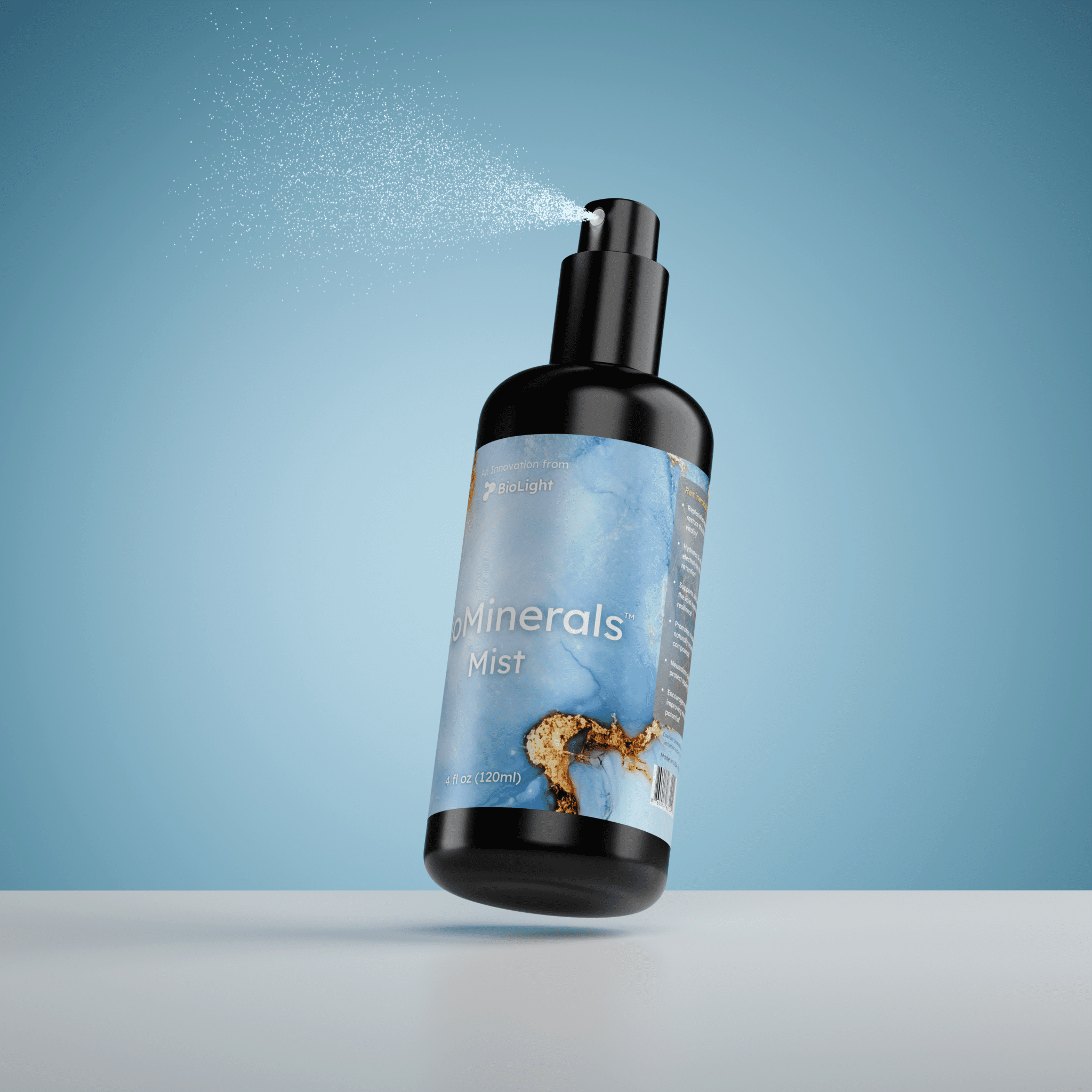 BioLight BioMinerals Mist: Rejuvenating Skincare | Bioactive Mineral Hydration | Fulvic Acid, Humic Acid & Marine Minerals | 4 fl oz | 30 - Day Supply