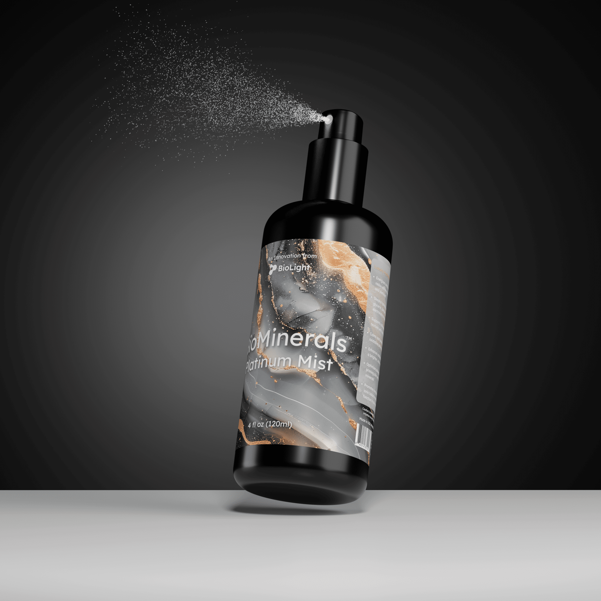 BioLight BioMinerals Platinum Mist: Anti - Aging Skincare | Bioactive Mineral Hydration | Colloidal Platinum, Litewater, Silica | 4 fl oz | 30 - Day Supply