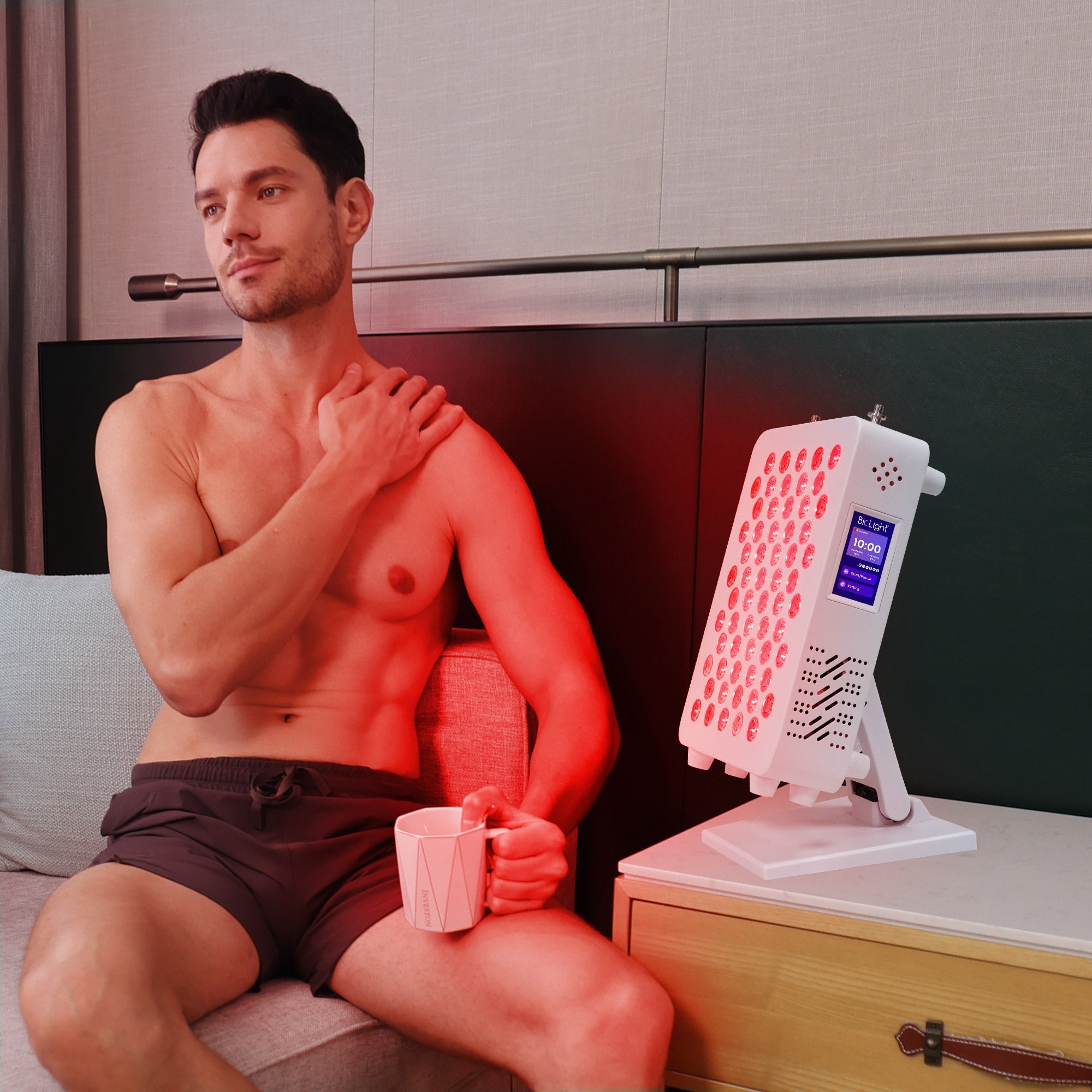 BioLight ReCharge Red Light Therapy Panel: Touch Screen, Adjustable Brightness & Pulsed Frequencies