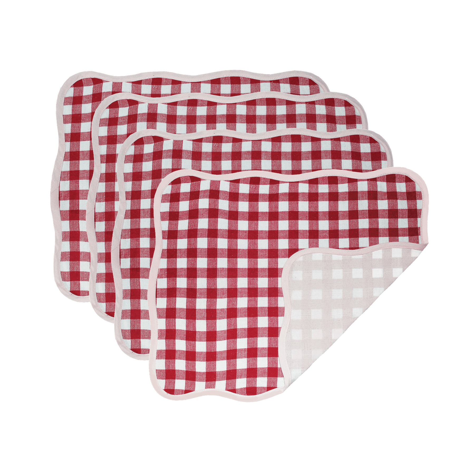 Casa Stilo Set of 4 Giardino Reversible Placemats (Rosso/Rosa)