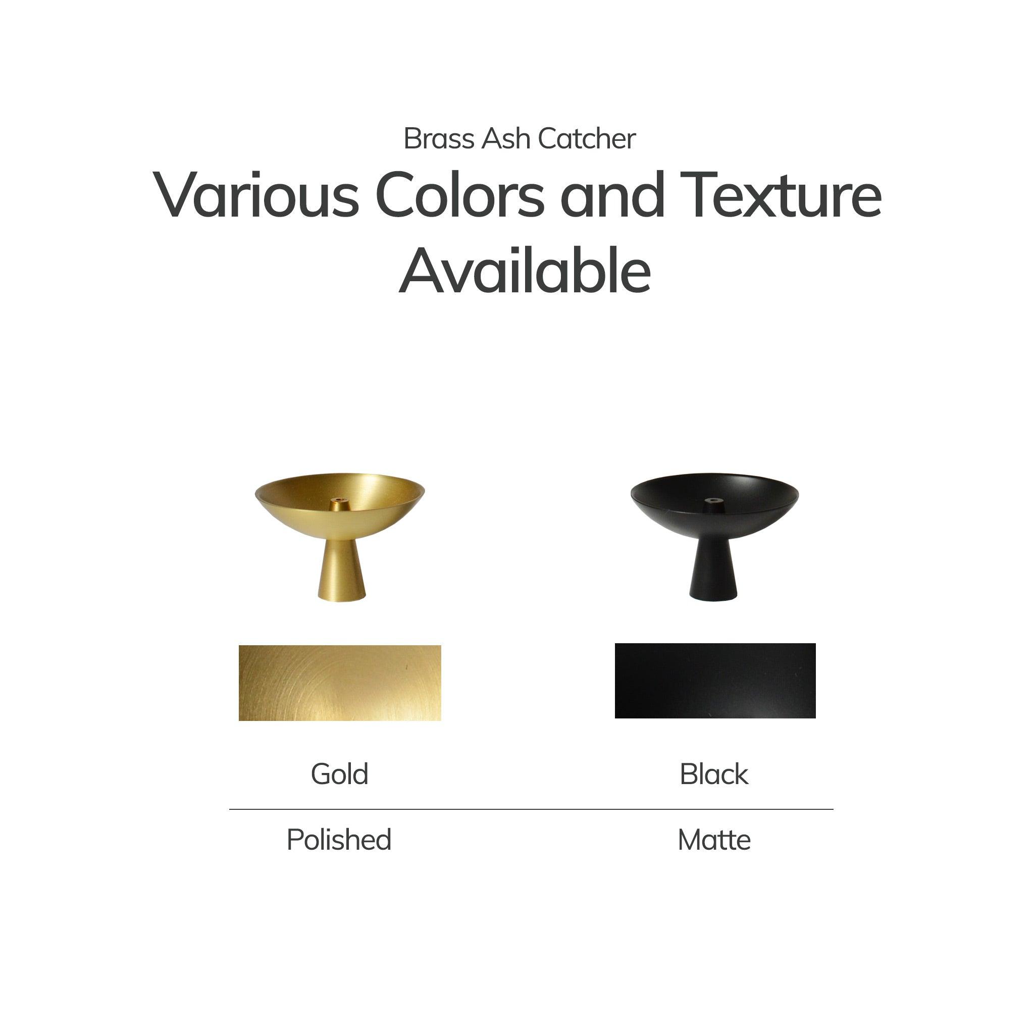 CEDAR AND MYRRH Black Brass Incense Holder with Ash Catcher