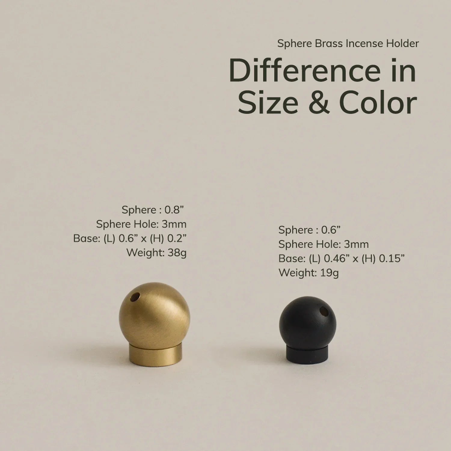 CEDAR AND MYRRH Black Sphere Brass Incense Holder