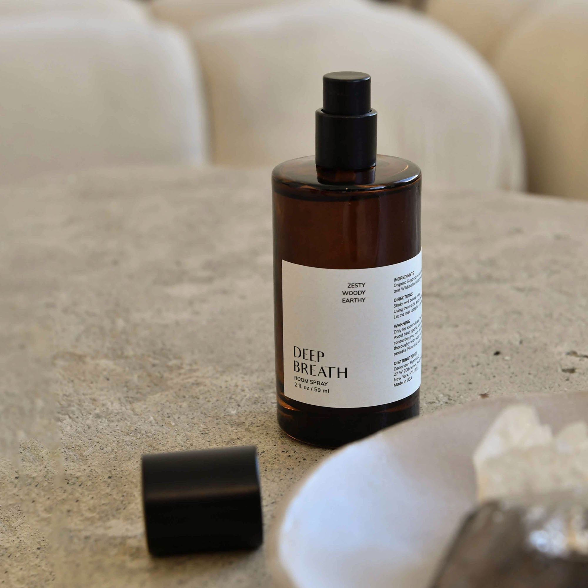 CEDAR AND MYRRH Deep Breath Wellness Room Spray – Zesty · Woody · Earthy