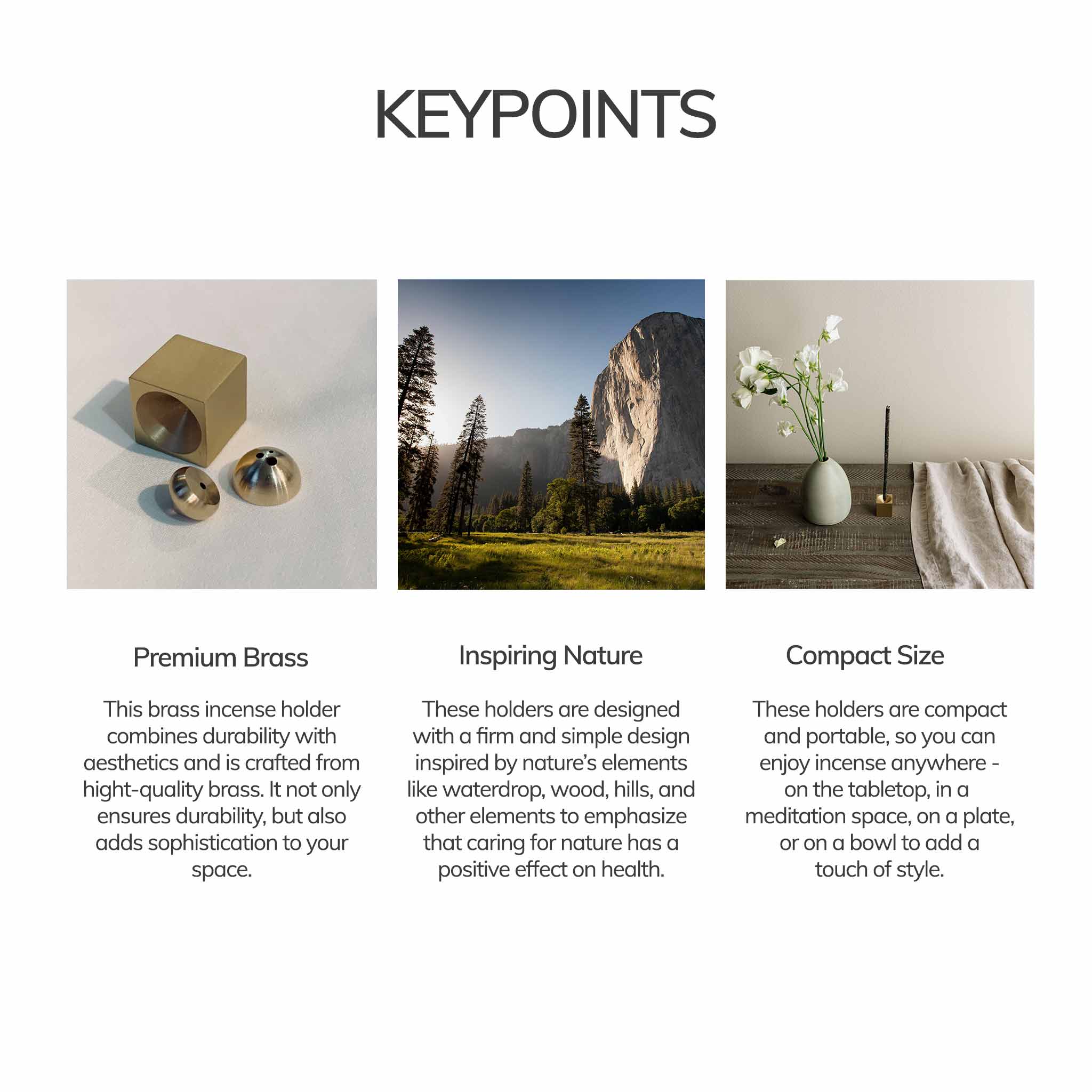 CEDAR AND MYRRH Hourglass Brass Incense Holder