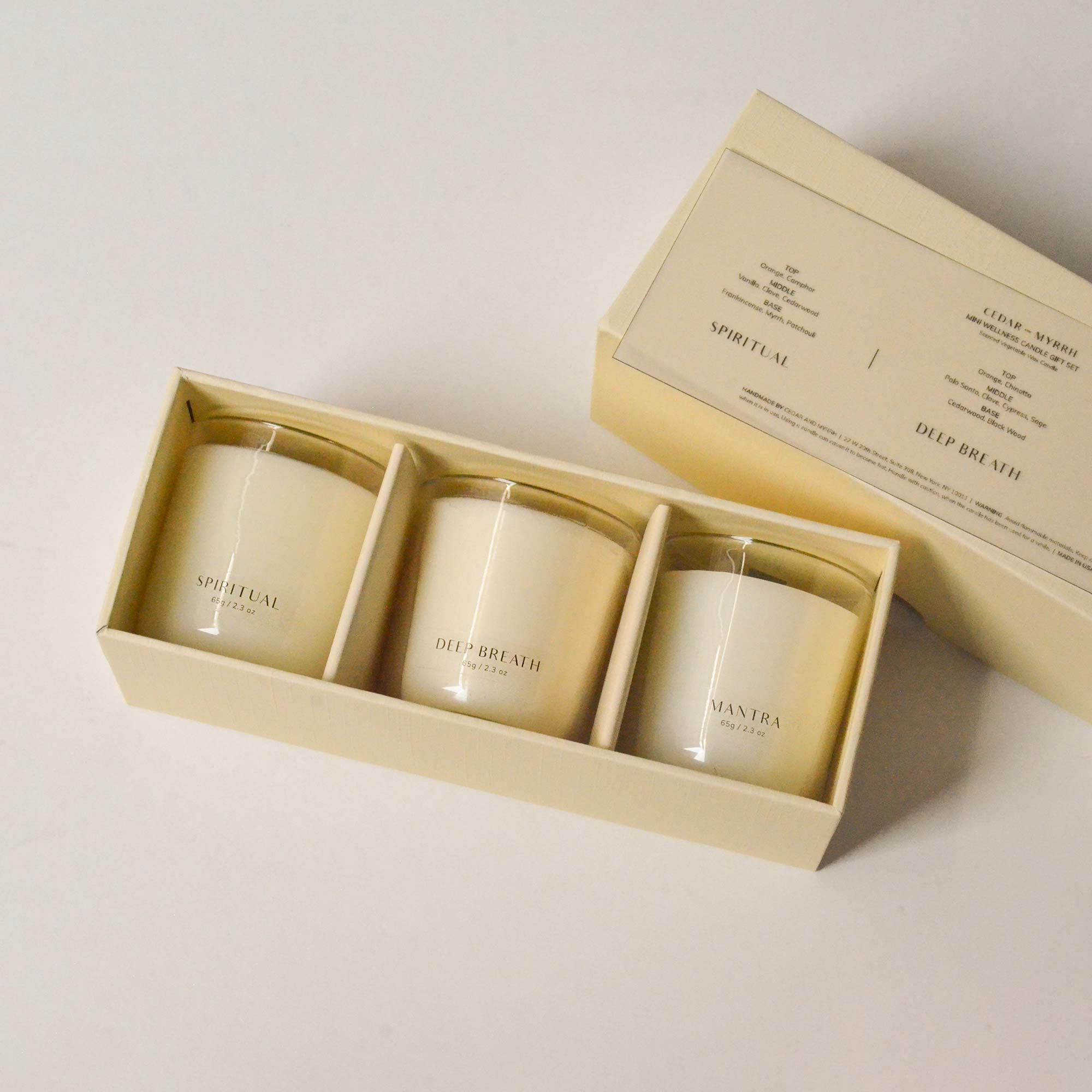 CEDAR AND MYRRH Mini Wellness Candle Gift Set