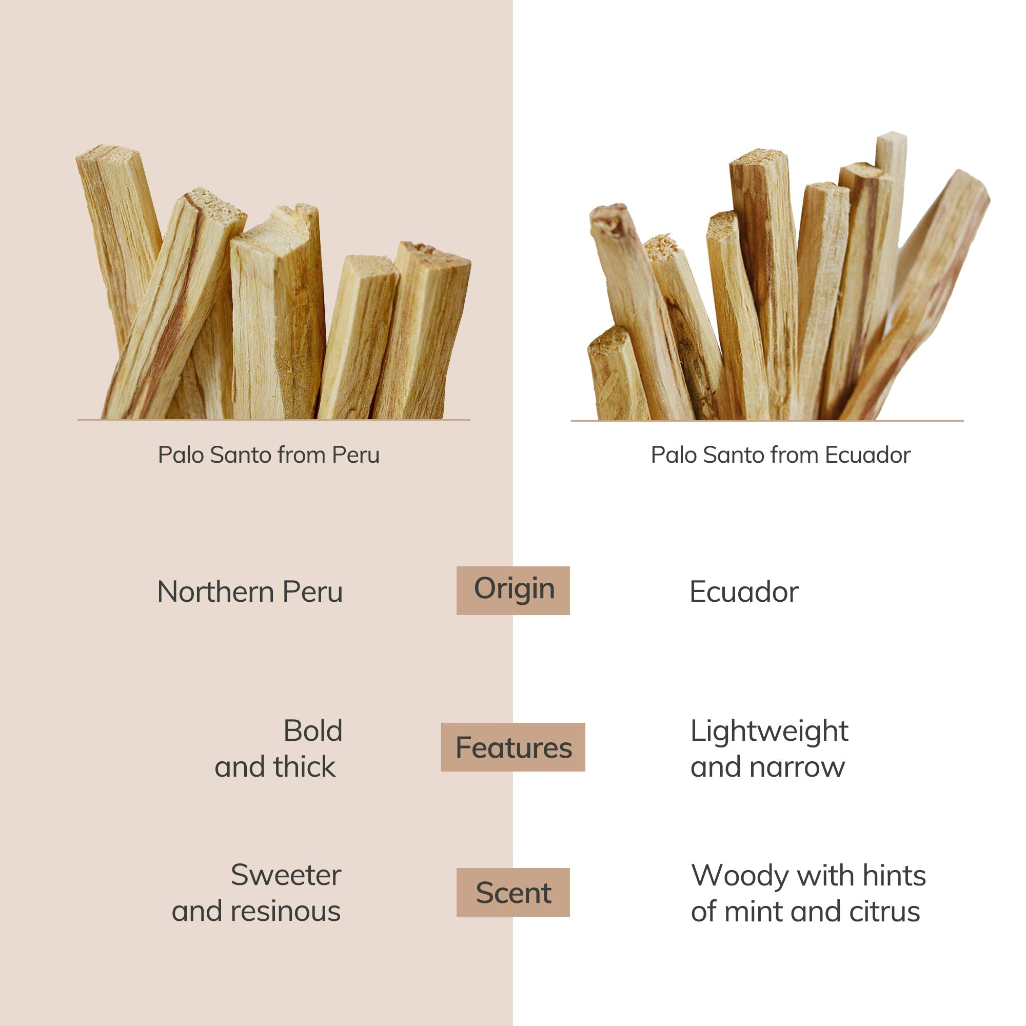 CEDAR AND MYRRH Peruvian Palo Santo Sticks (6 pieces)