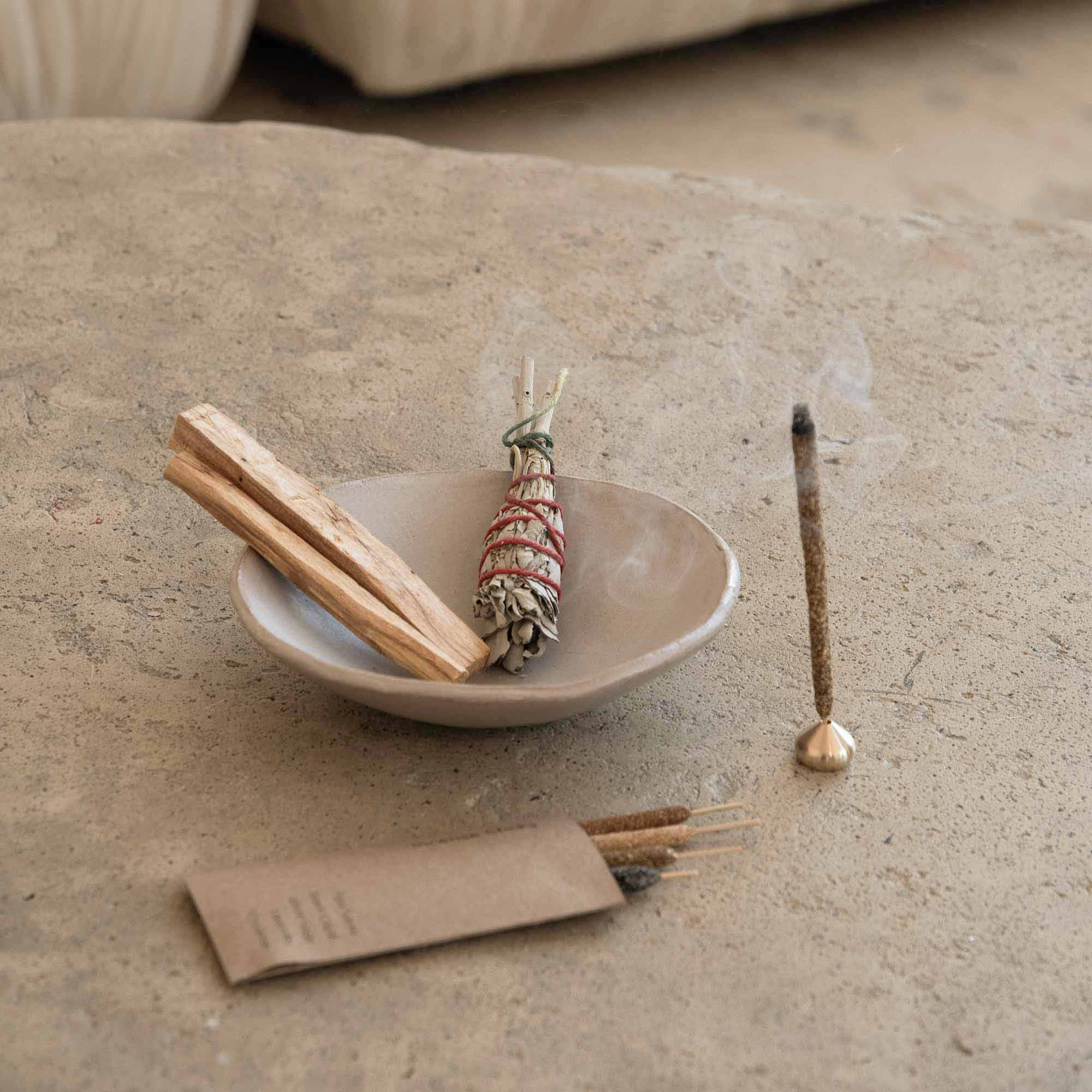 CEDAR AND MYRRH Sacred Burning Ritual Kit - Incense, Palo Santo & Sage