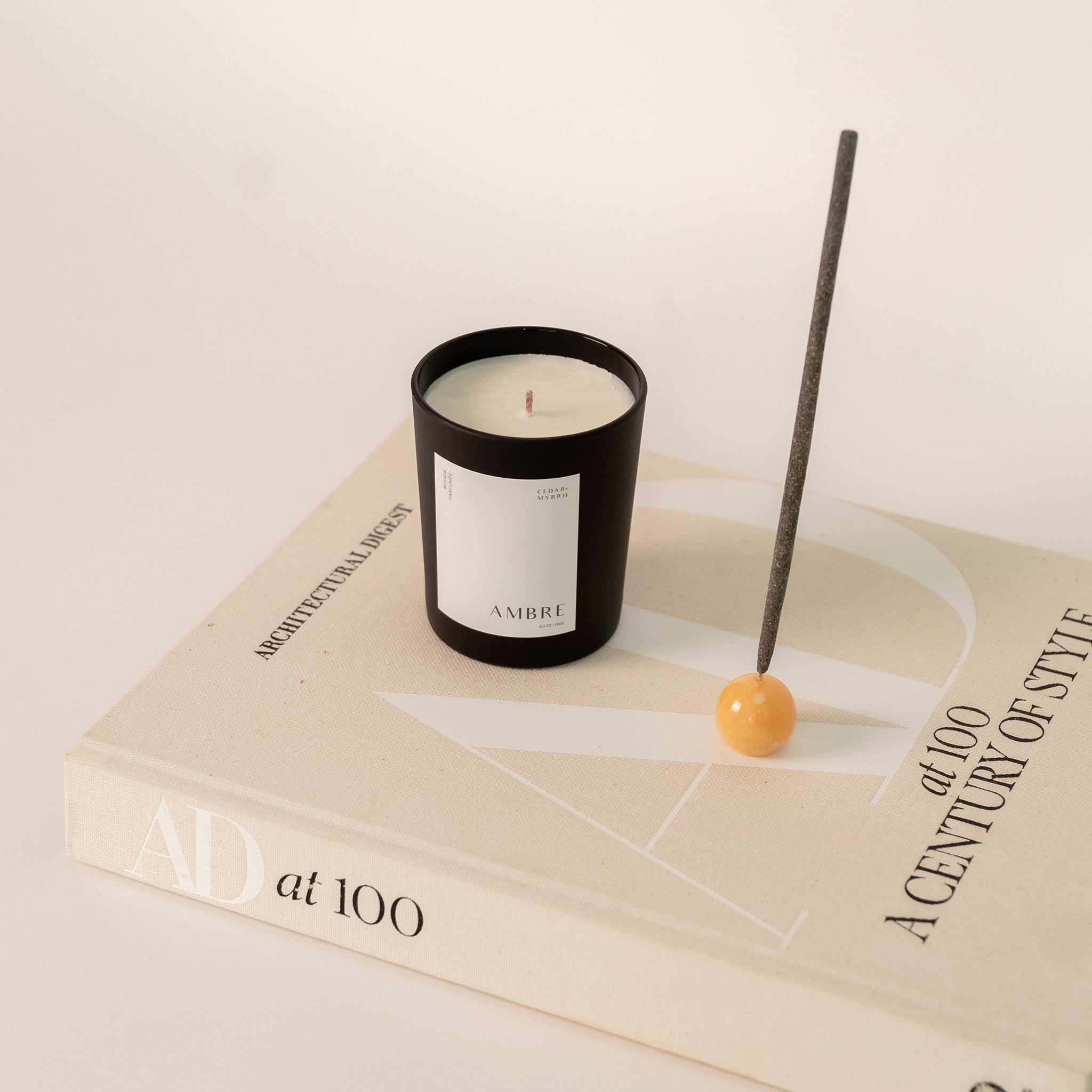 CEDAR AND MYRRH Sphere Topaz Incense Holder