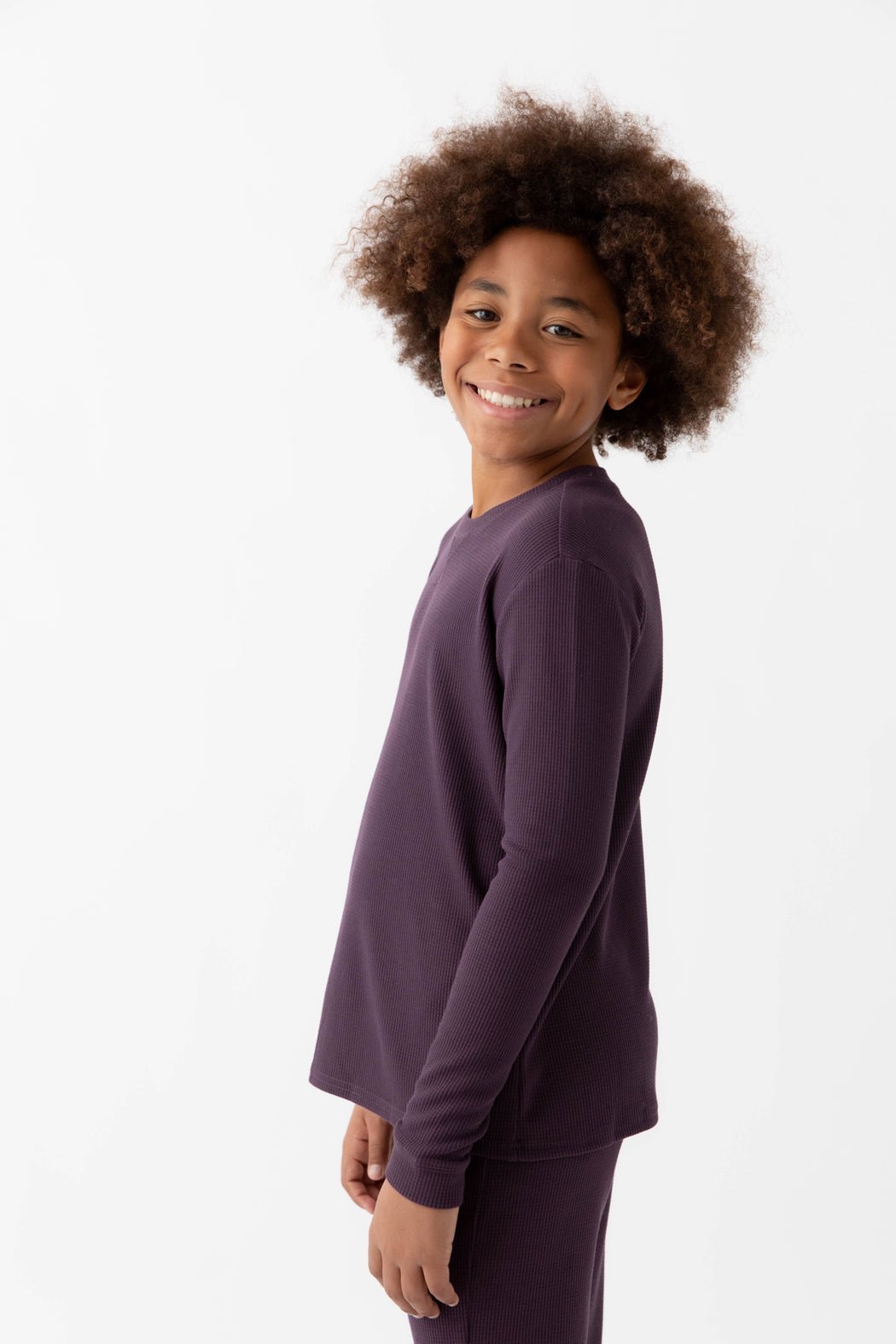 Cozy Earth Children's Bamboo Waffle Knit Base Layer Long Sleeve