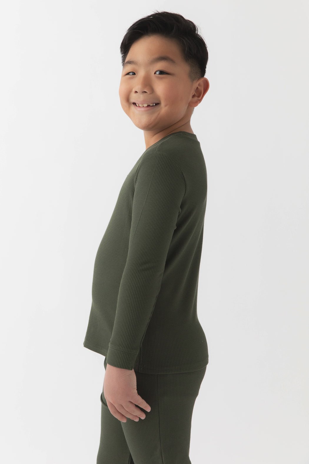 Cozy Earth Children's Bamboo Waffle Knit Base Layer Long Sleeve
