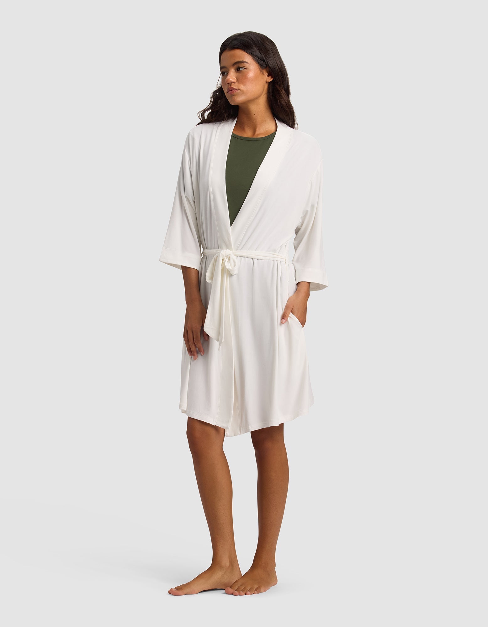 Cozy Earth Women's Bamboo Stretch - Knit Kimono Robe