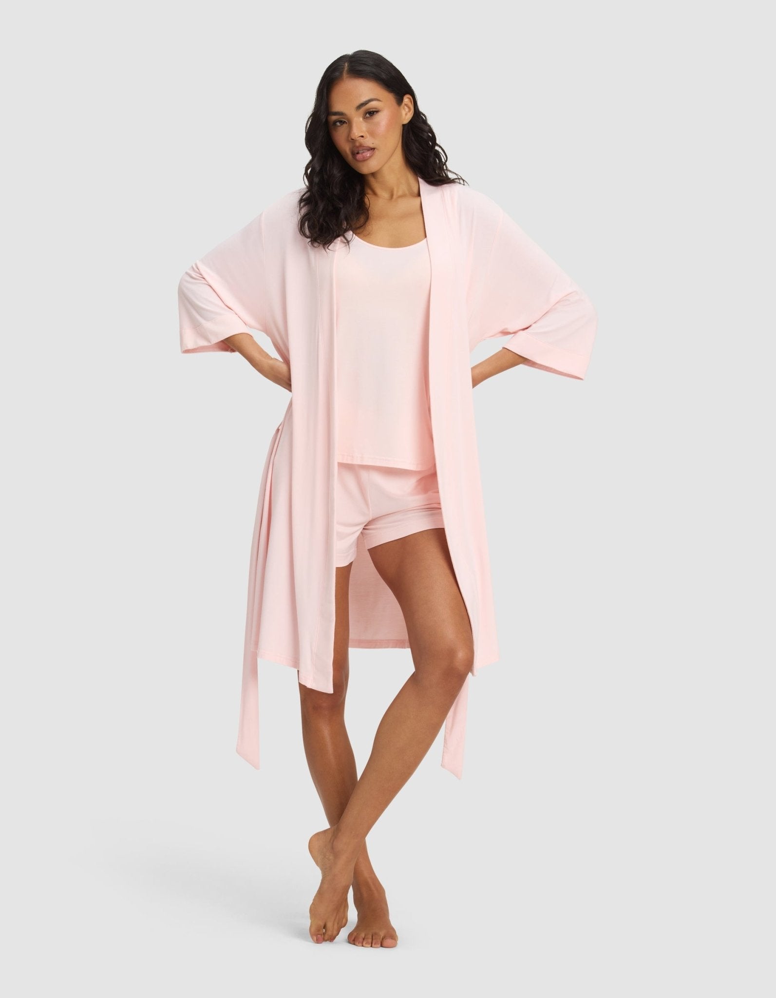 Cozy Earth Women's Bamboo Stretch - Knit Kimono Robe