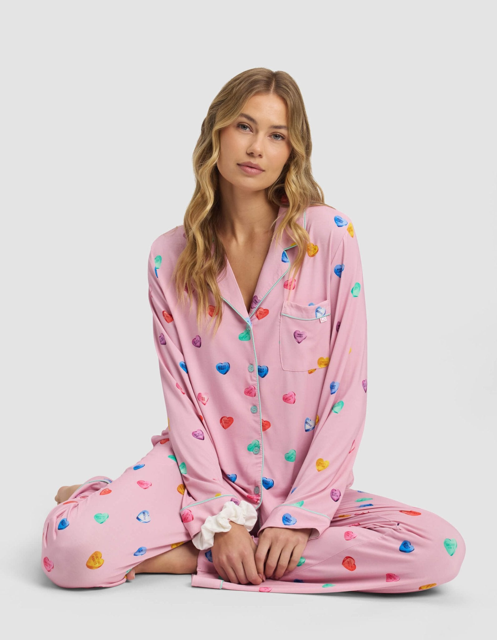 Cozy Earth Women's Bamboo Stretch - Knit Long Sleeve Pajama Set