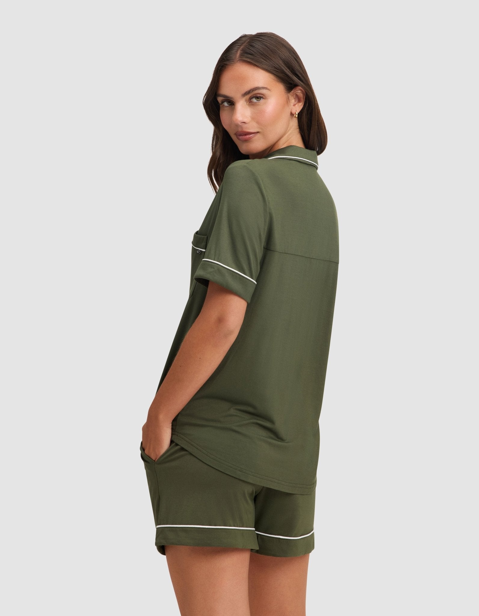 Cozy Earth Women's Bamboo Stretch - Knit Short Sleeve Pajama Set