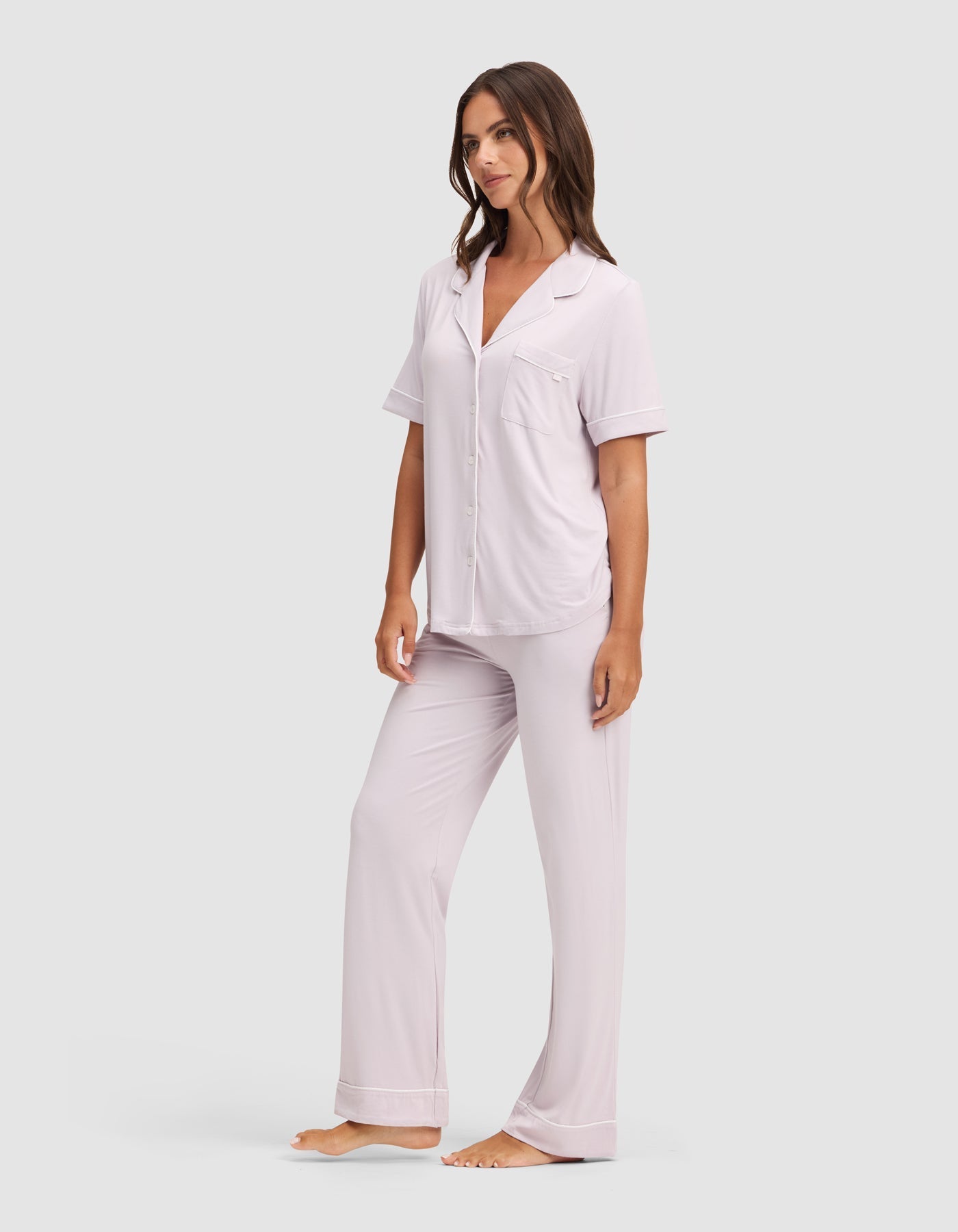 Cozy Earth Women's Bamboo Stretch - Knit Short Sleeve & Pant Pajama Set