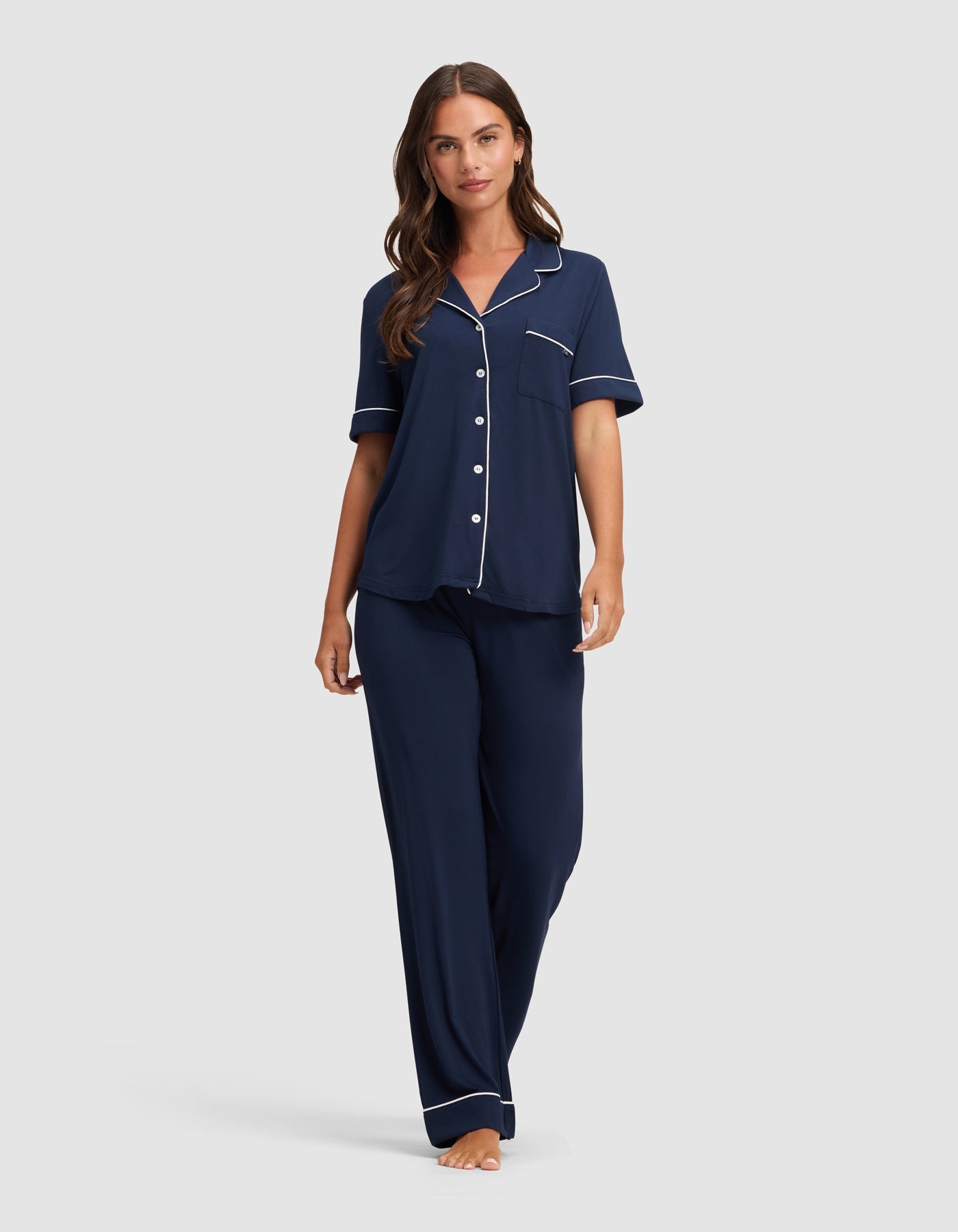 Cozy Earth Women's Bamboo Stretch - Knit Short Sleeve & Pant Pajama Set