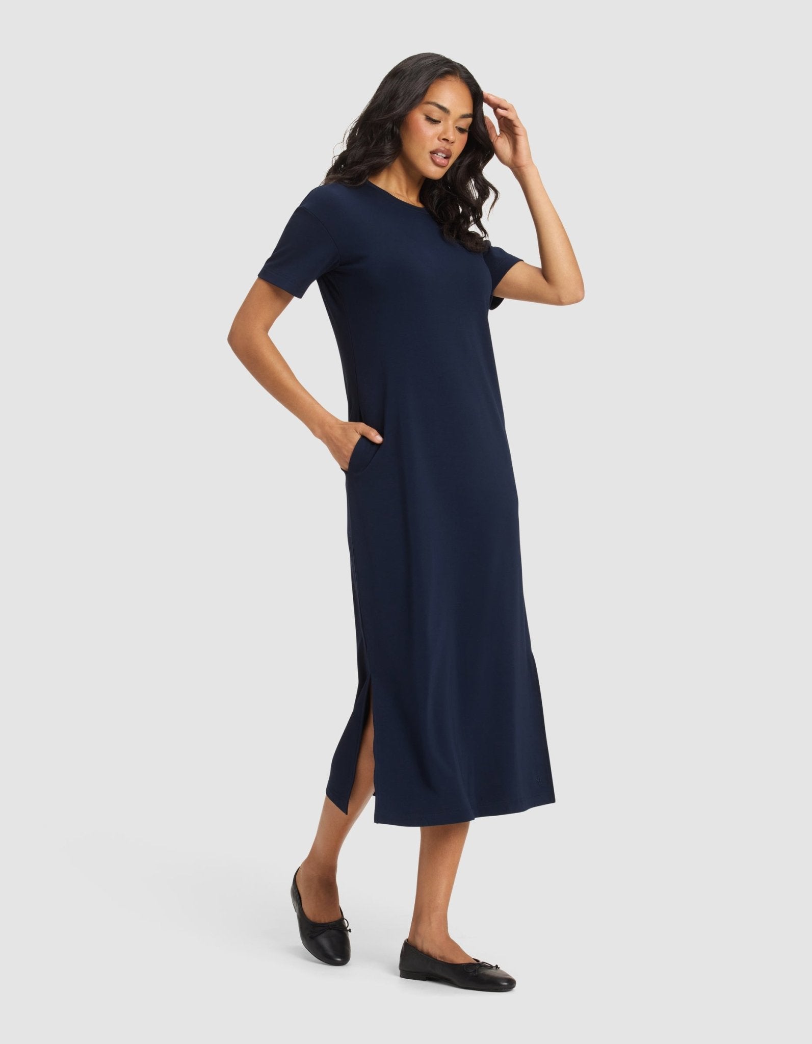 Cozy Earth Women's Brushed Bamboo Midi Dress