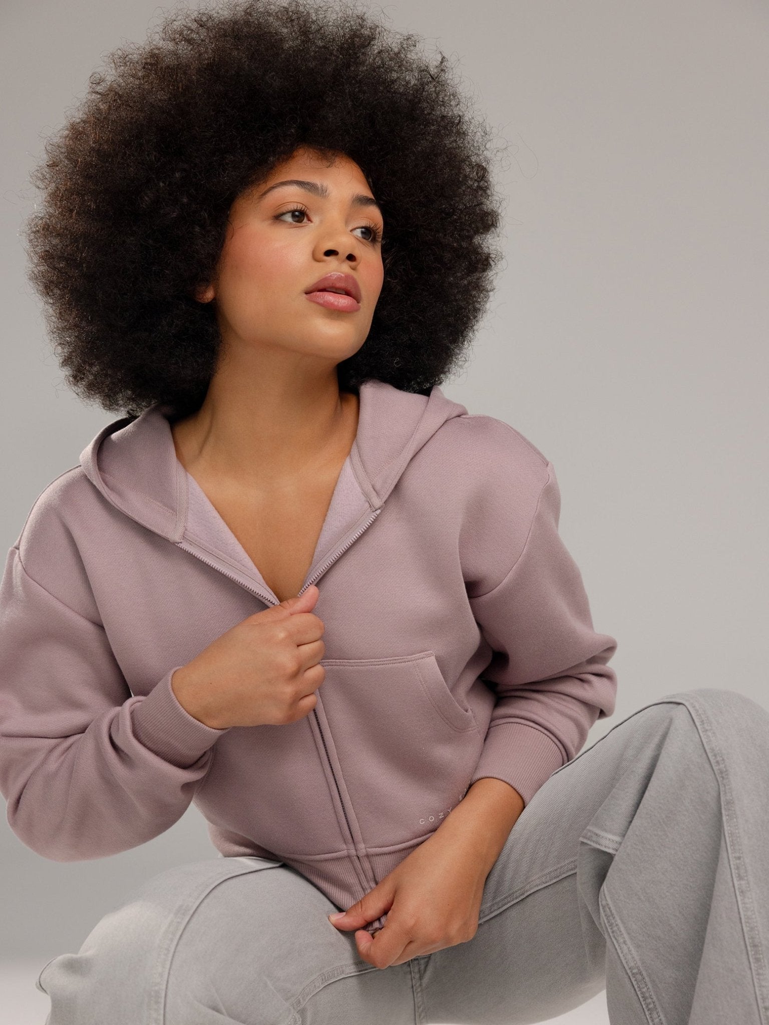 Cozy Earth Women's CityScape Cropped Full Zip