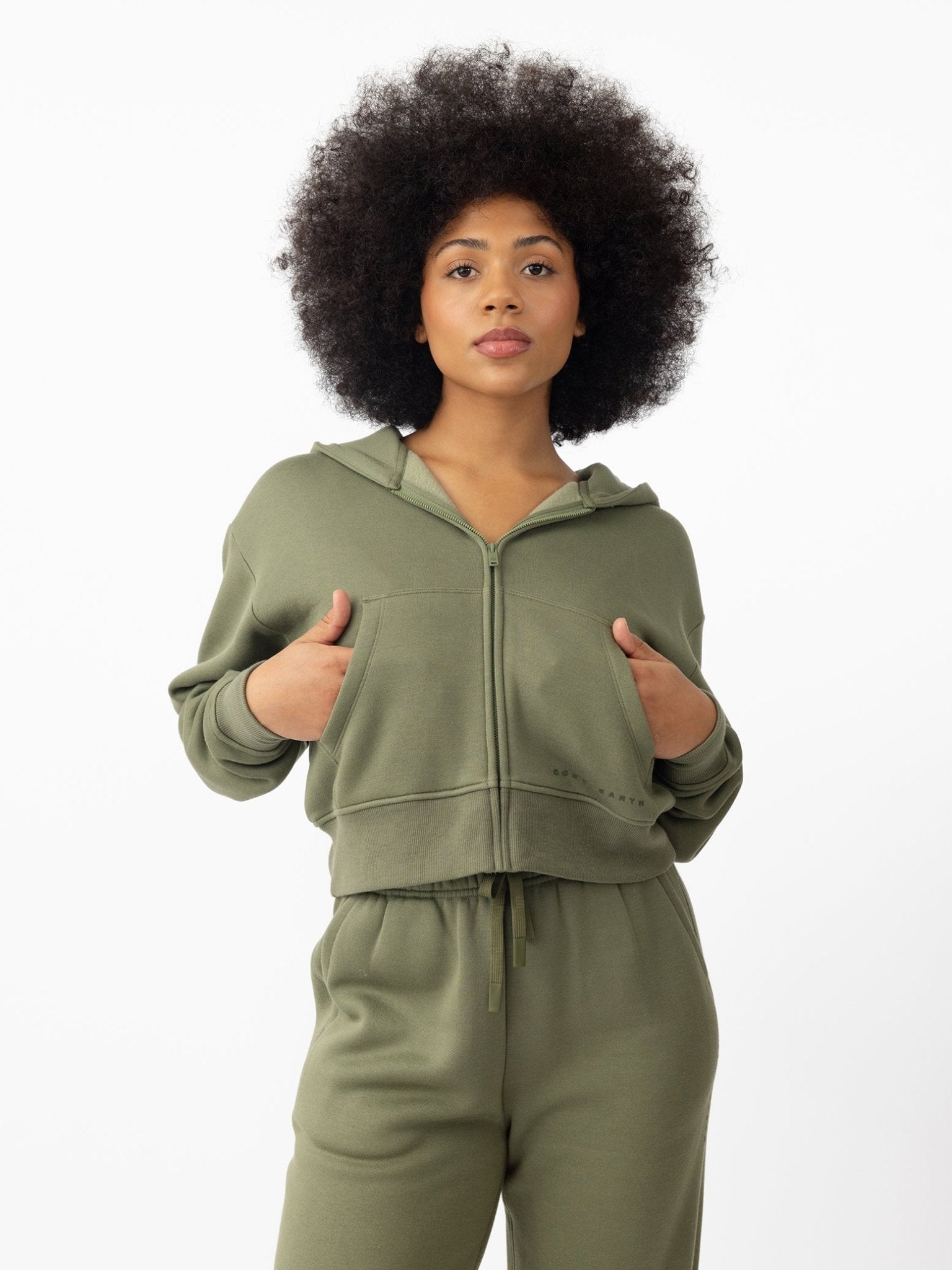 Cozy Earth Women's CityScape Cropped Full Zip