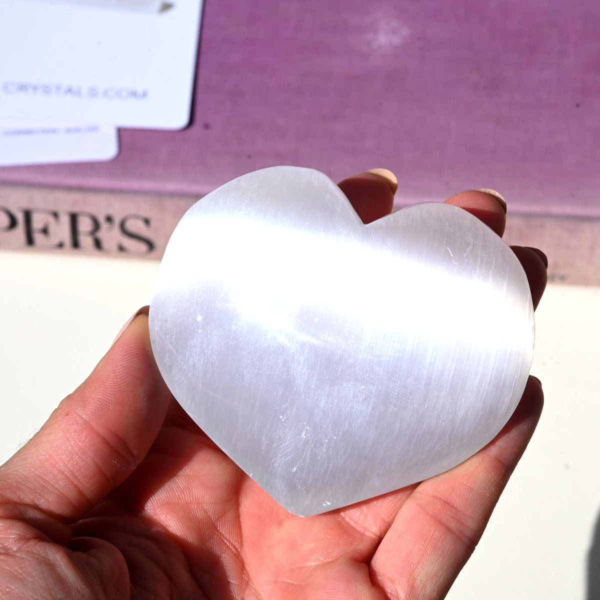CRYSTALS.COM Selenite Heart