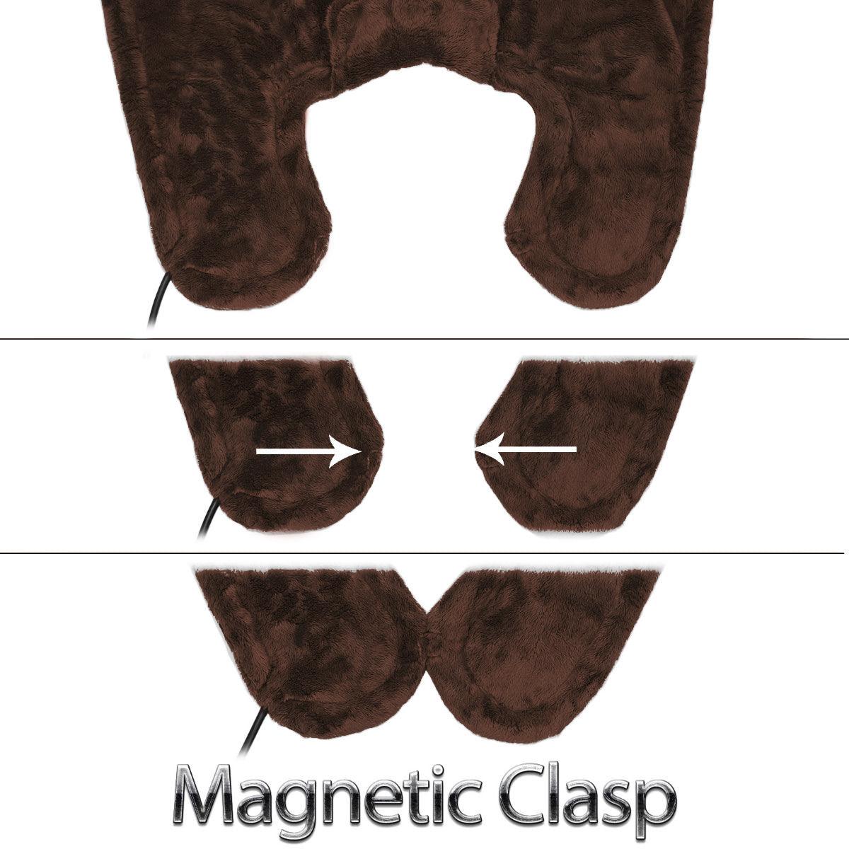 Durasage Health Therapeutic Heated Shoulder Neck Wrap Heating Pad w/ Magnetic Clasp - Brown